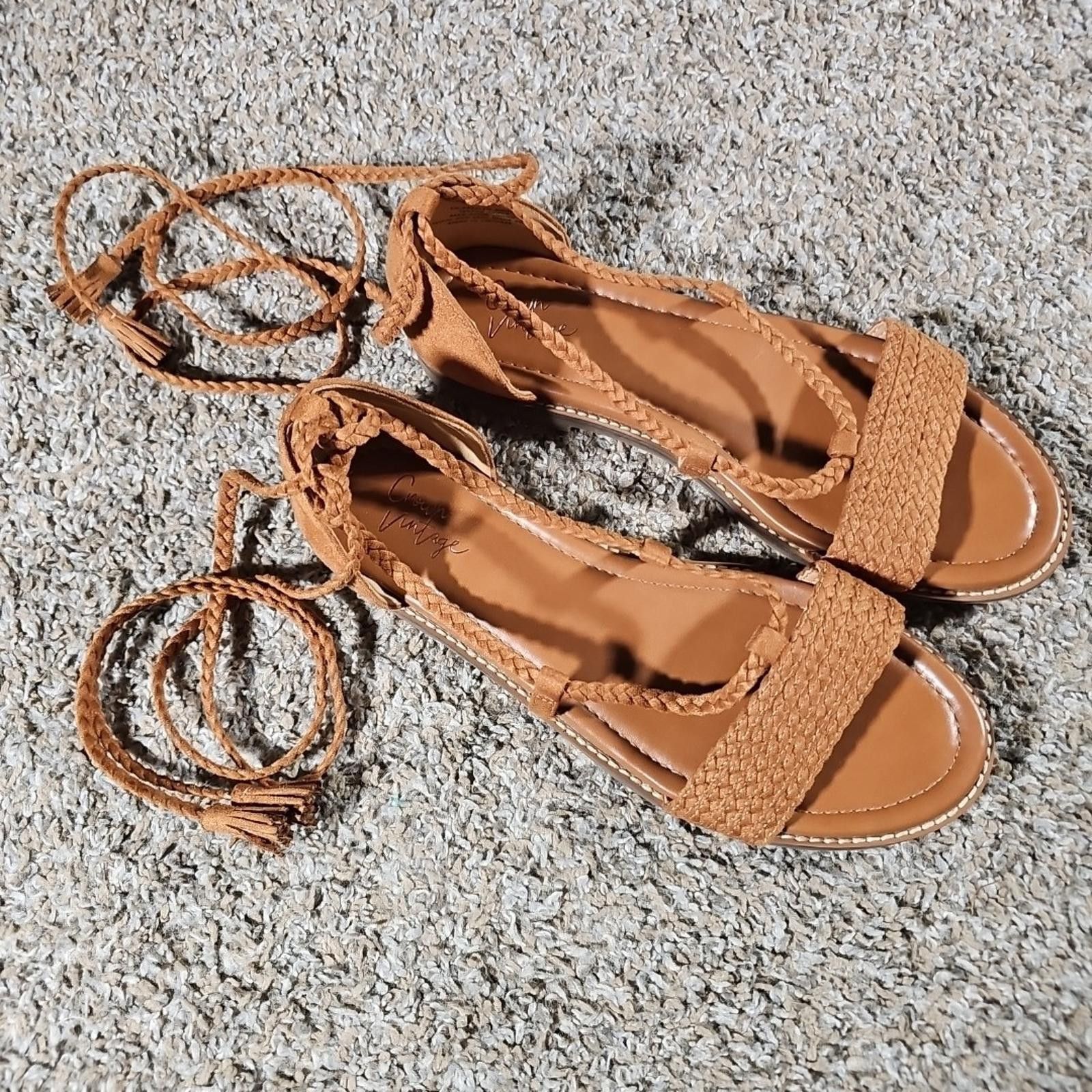 Other Crown Vintage Preslen 8.5US 39 Gladiator Rope Strap Sandals Size US 8.5 / IT 38.5 - 1 Thumbnail