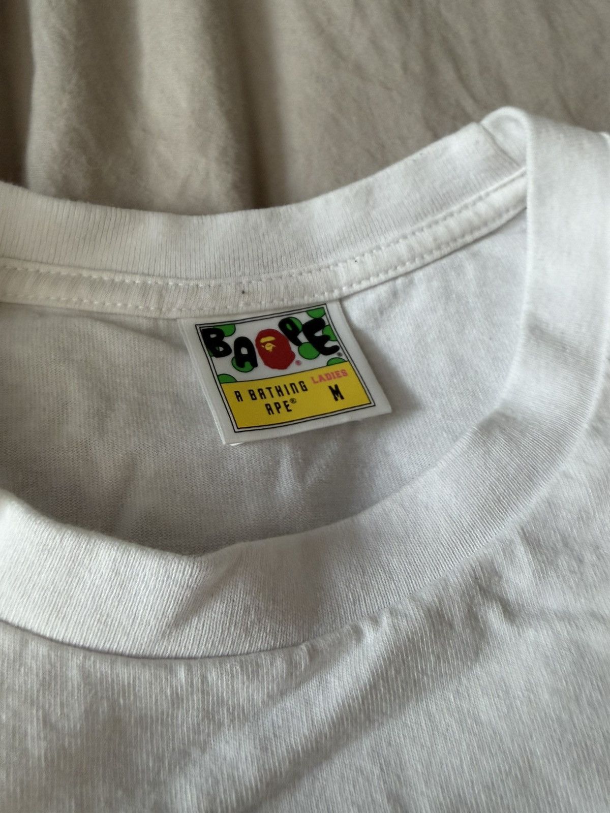 Bape Bape Baby Milo on Bape Logo White T-shirt Size M / US 6-8 / IT 42-44 - 3 Thumbnail