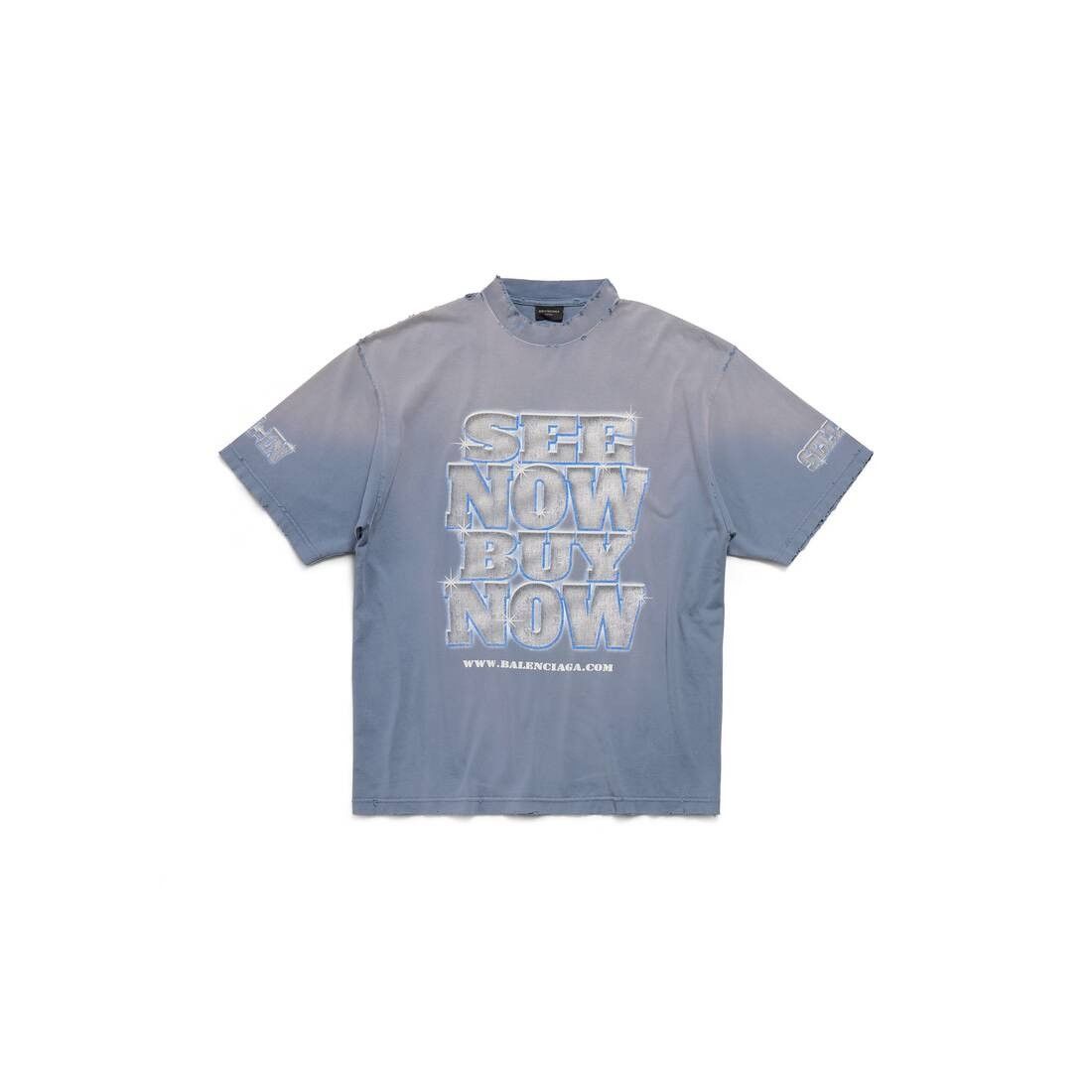 Balenciaga o1srvl11e0825 SNBN T-Shirt Medium Fit in Blue Size S / US 4 / IT 40 - 1 Thumbnail