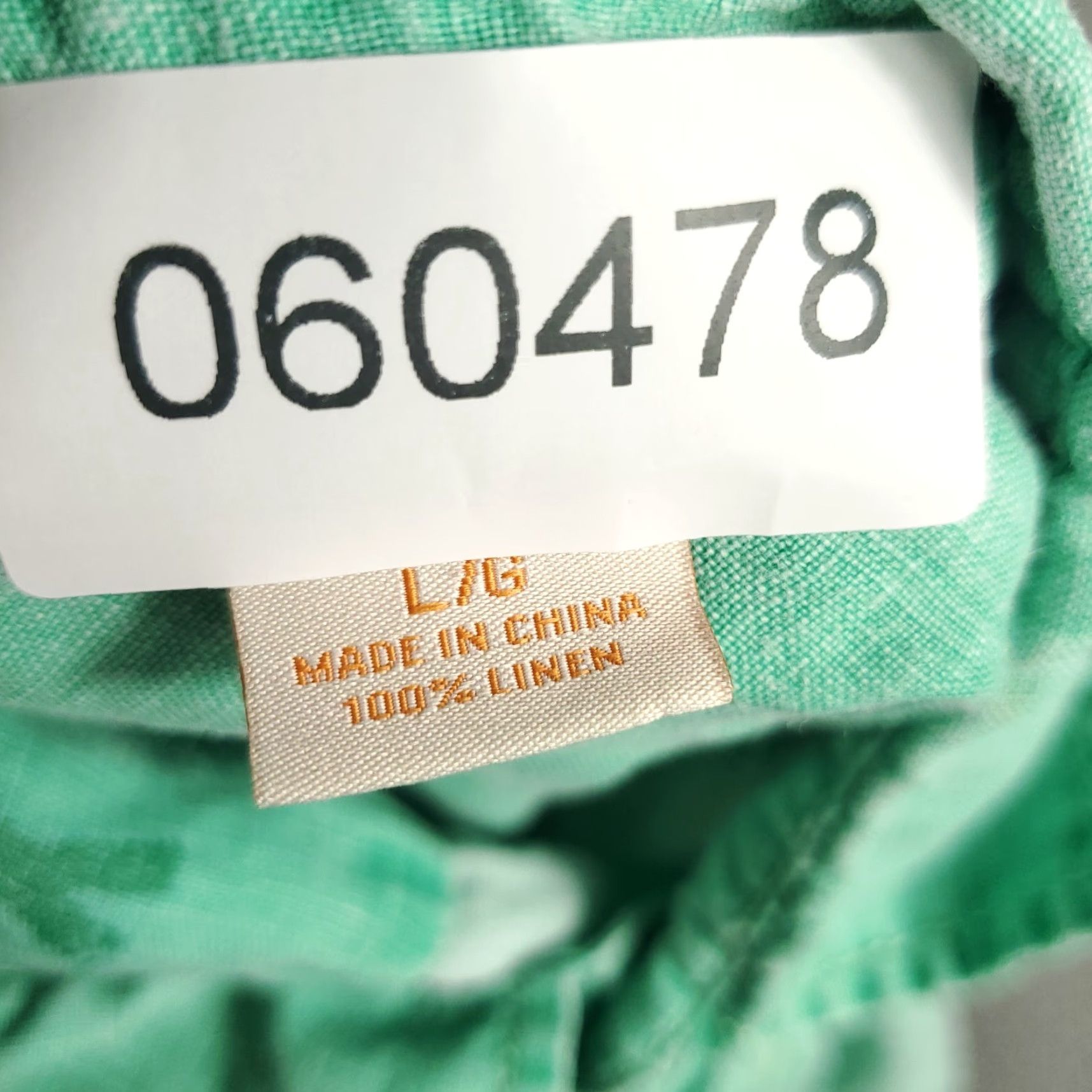 Tommy Bahama Tommy Bahama Hawaiian Shirt Mens Large Green Striped Linen Button-Up Short Sleeve Size US L / EU 52-54 / 3 - 8 Thumbnail