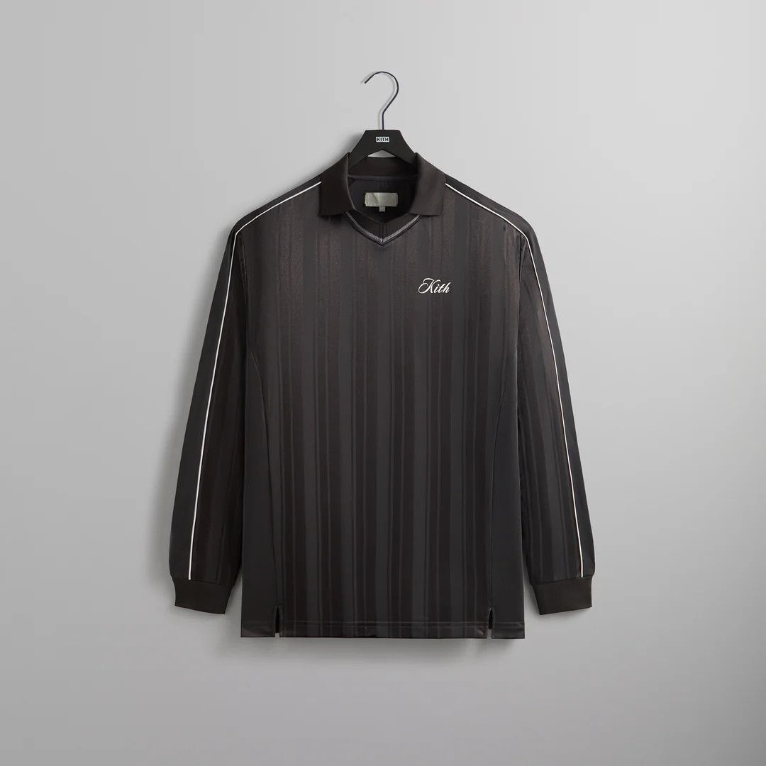 Kith Kith Pinstripe Tricot Panelled Tap In Polo Size US L / EU 52-54 / 3 - 2 Thumbnail