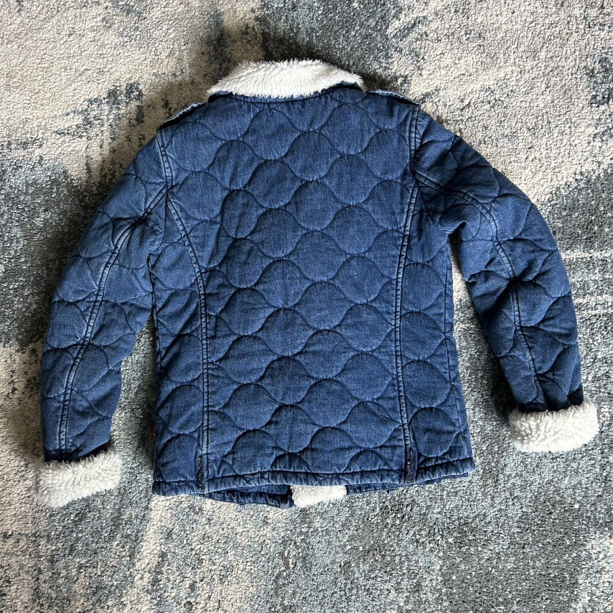 Levi's QUiLTED iNDiGO NATURAL WHiTE SHERPA LiNED TANKER JACKET ZiP Size XS / US 0-2 / IT 36-38 - 10 Thumbnail