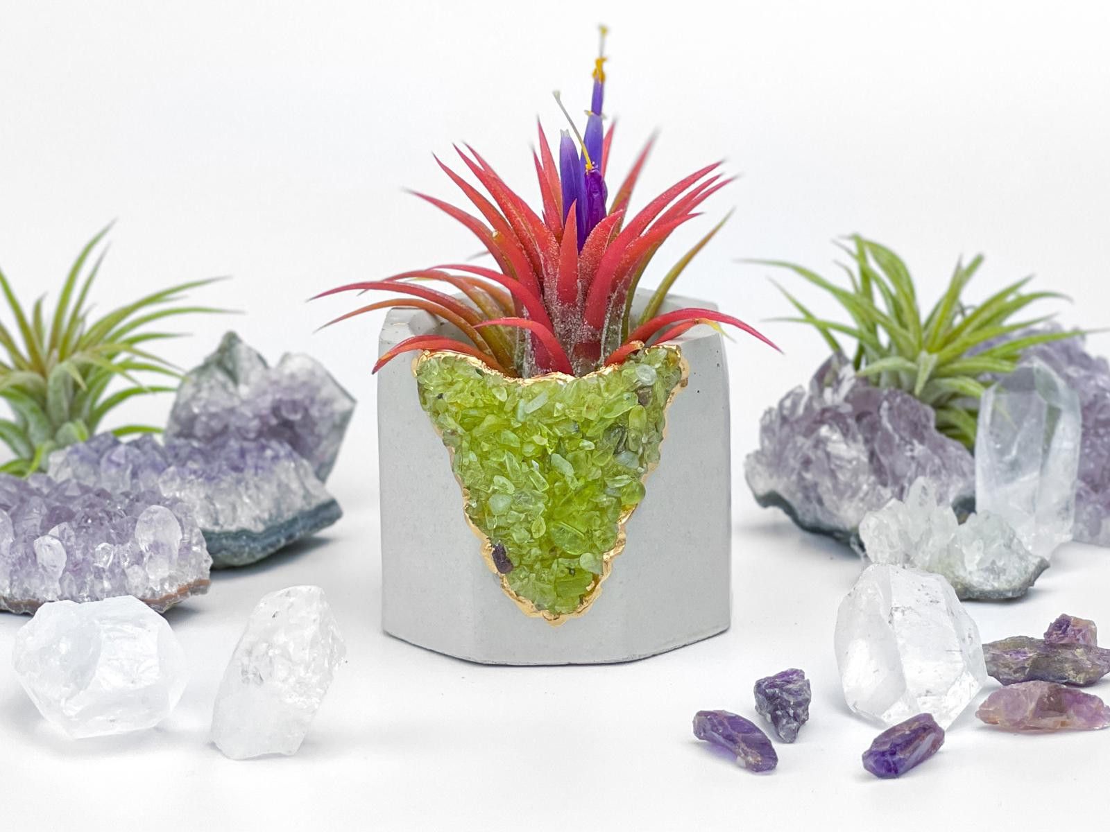 Other Crystal Airplant Holder Green Peridot Succulent Pot Planter Size ONE SIZE - 5 Thumbnail