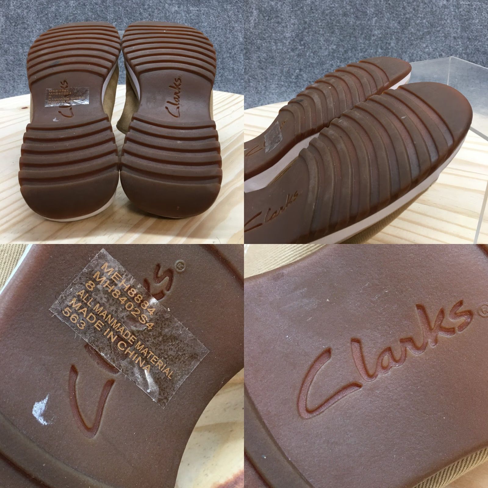 Clarks Clarks Sandals Womens 7 M Slide Brown Canvas Slip On Casual Comfort Wedge Heels Size US 7 / IT 37 - 9 Thumbnail
