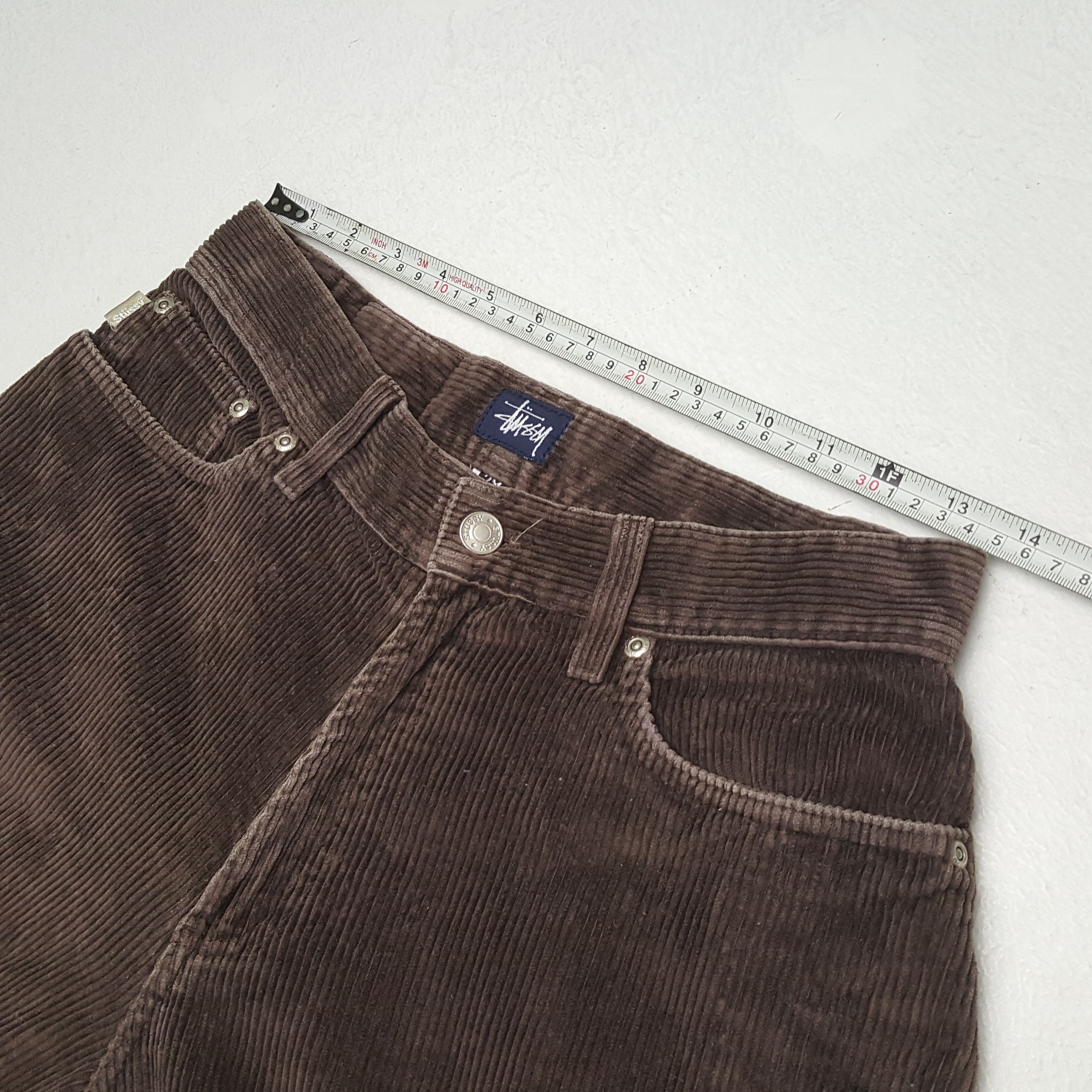 Stussy × Vintage Vintage STUSSY Streetwear Skateboard Big Logo Corduroy Pant Size US 27 - 7 Thumbnail