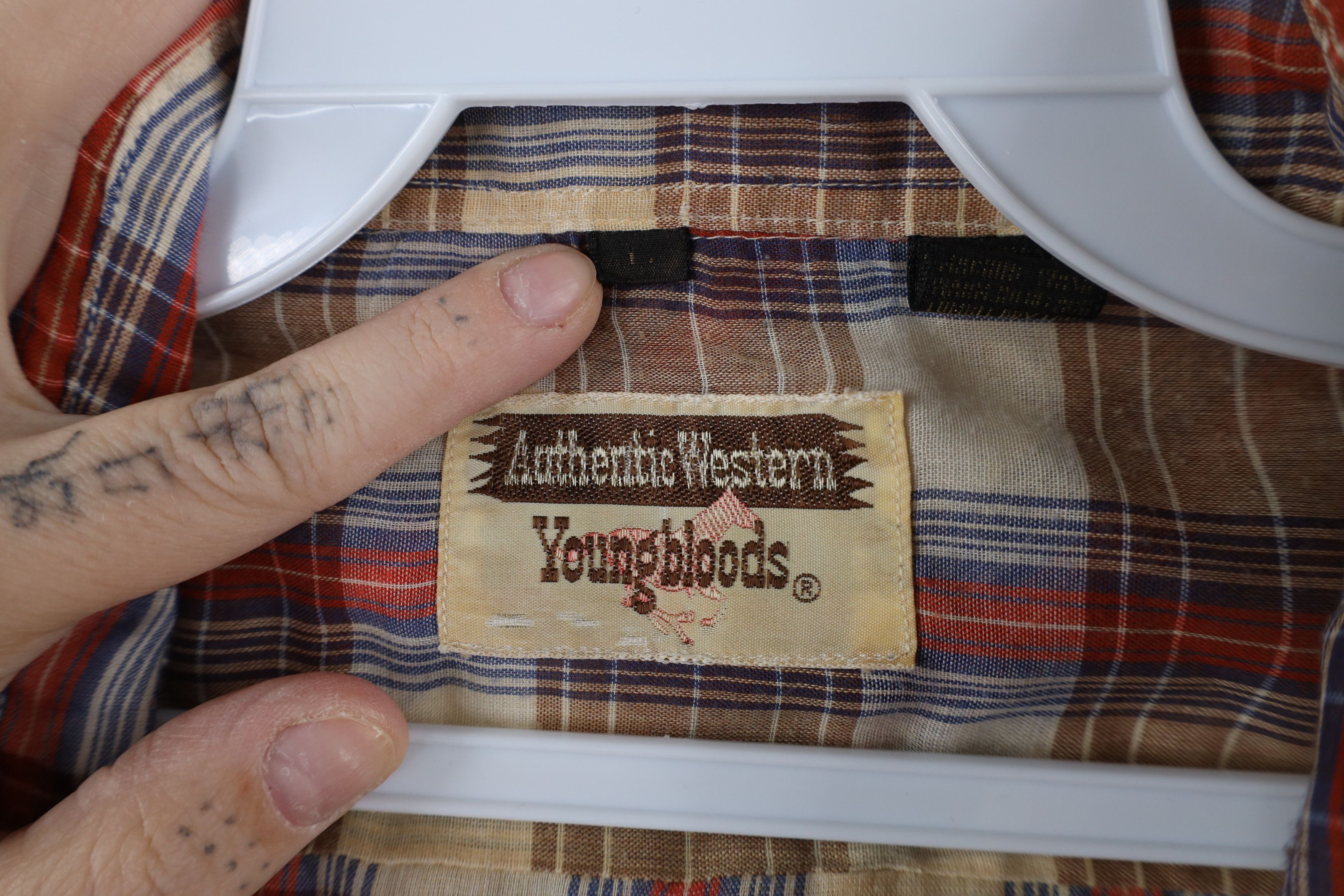 Vintage Vintage 70s Streetwear Sheer Western Button Shirt Plaid Size US L / EU 52-54 / 3 - 9 Thumbnail