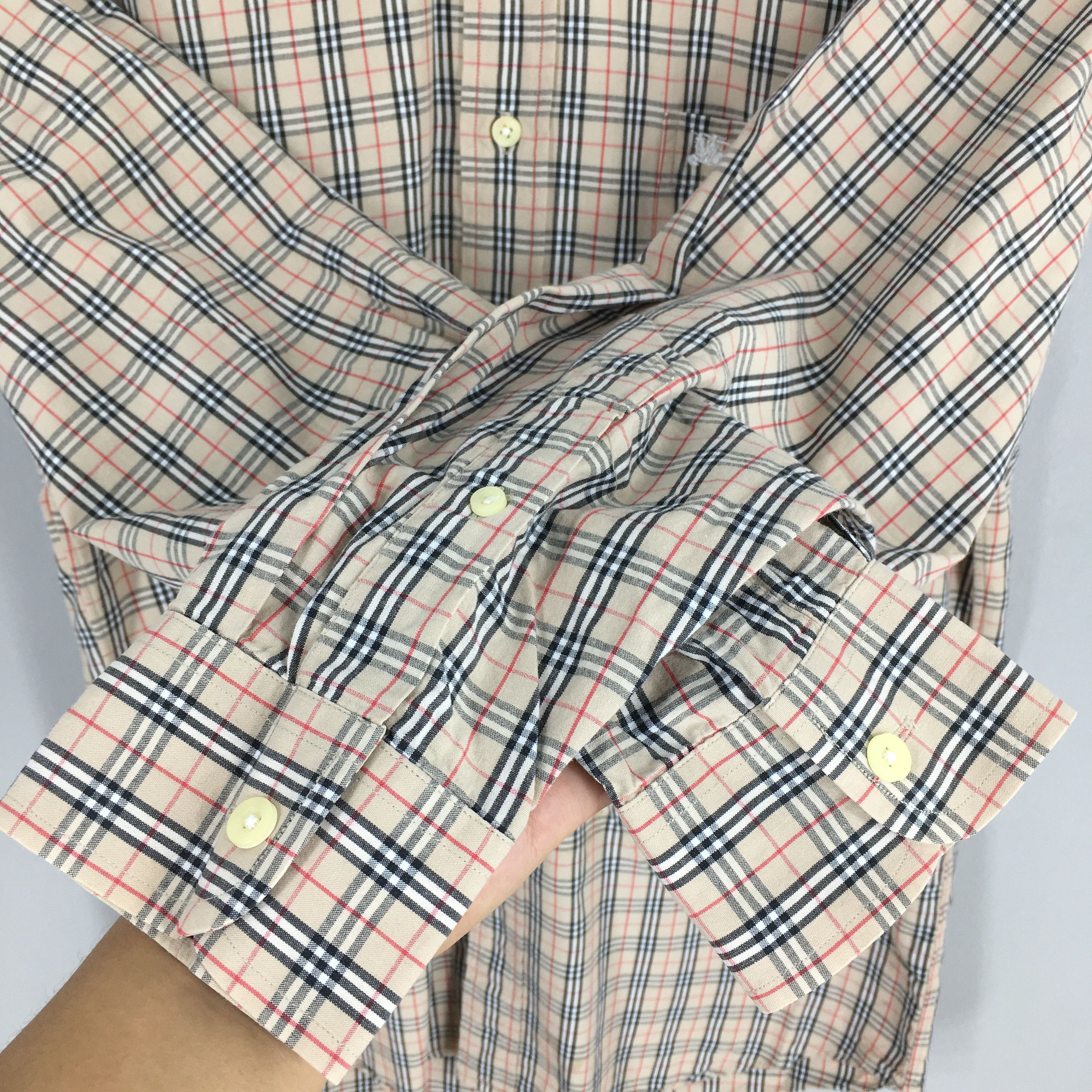 Burberry × Vintage Vintage Burberrys Nova Check Brown Tartan Oxfords Shirt M Size US M / EU 48-50 / 2 - 5 Thumbnail