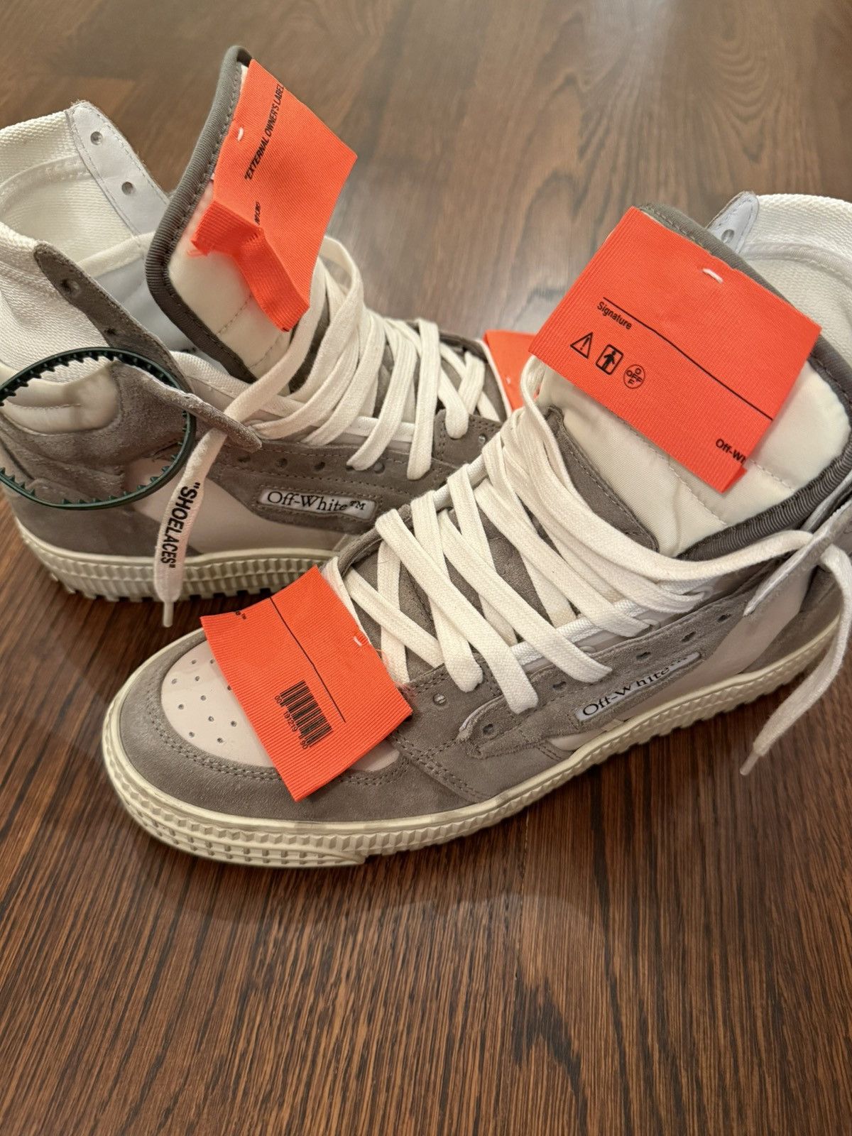 Off-White Off-White Off-Court 3.0 Grey Leather High-top Sneakers Size US 10 / IT 40 - 16 Thumbnail
