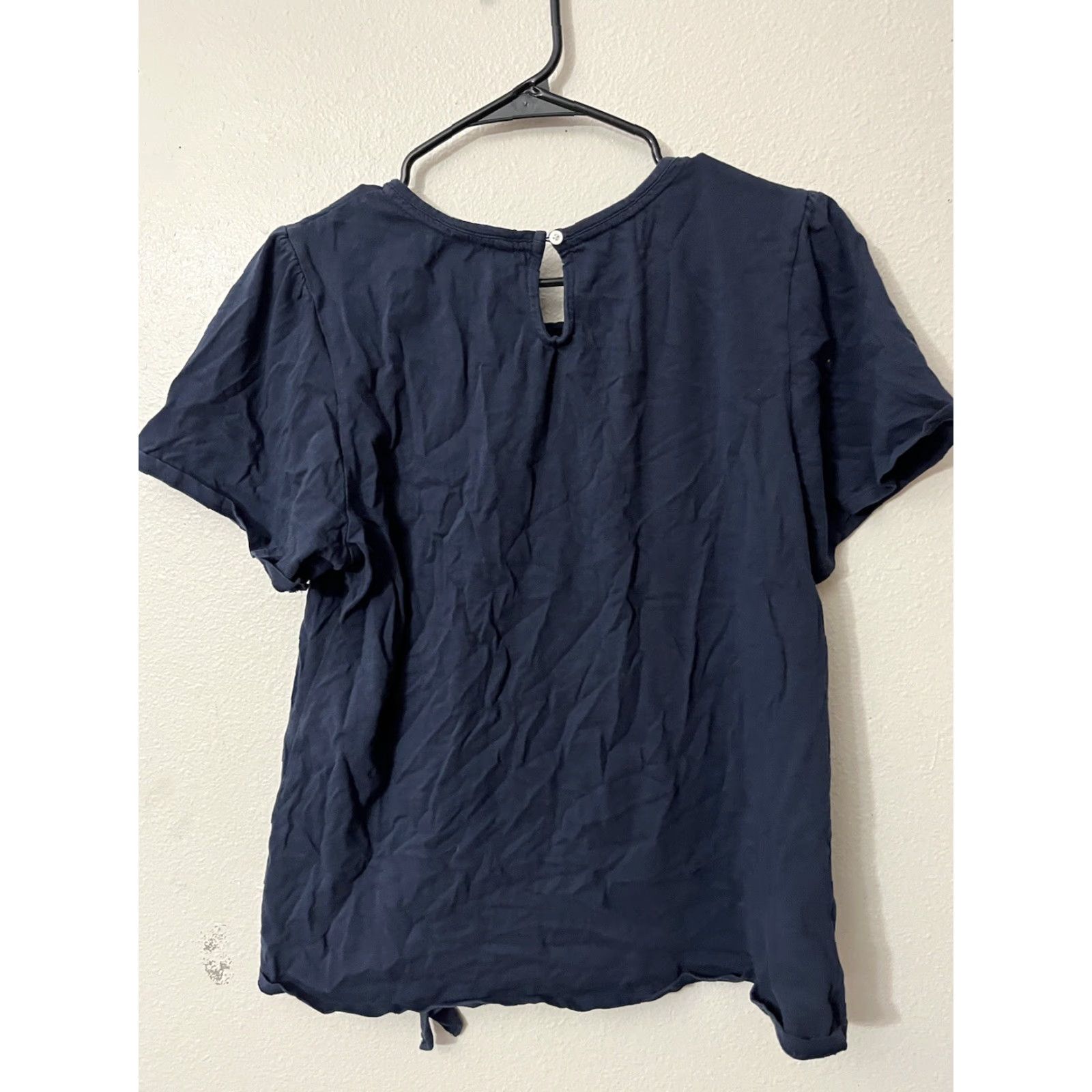 Nautica NAUTICA Women's Short Sleeve Tie Knot T-Shirt Navy Large Basic Colorful Size L / US 10 / IT 46 - 2 Thumbnail
