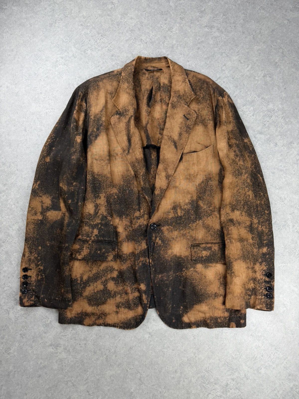 Dolce & Gabbana Dolce & Gabbana Linen Blazer Custom Bleach Wash Size 54 Size 44R - 2 Thumbnail