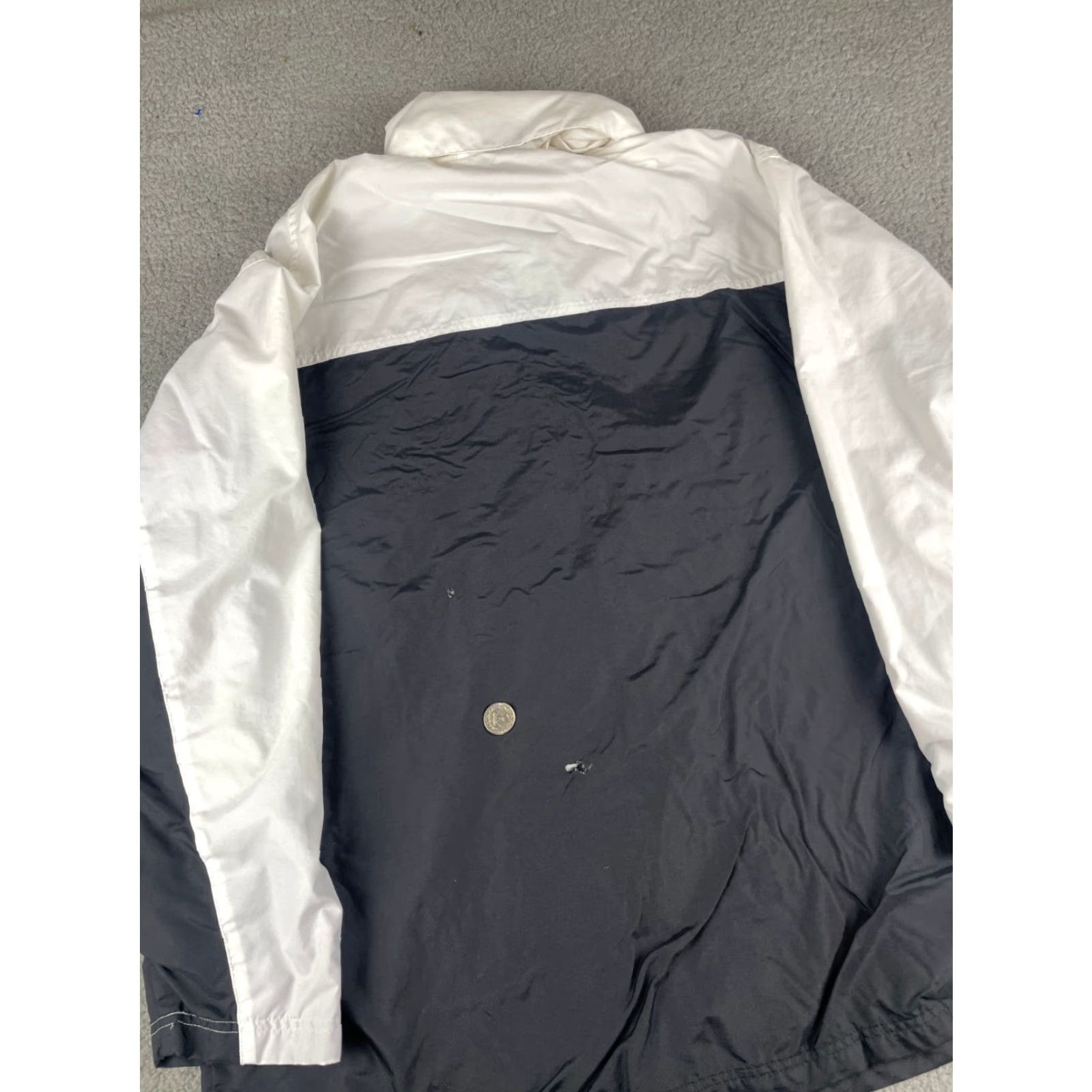 Nike VINTAGE Nike Jacket Mens L Black White Full Zip 90s Swoosh Nike Air Tracksuit Full Zip Jacket Size 42R - 6 Thumbnail