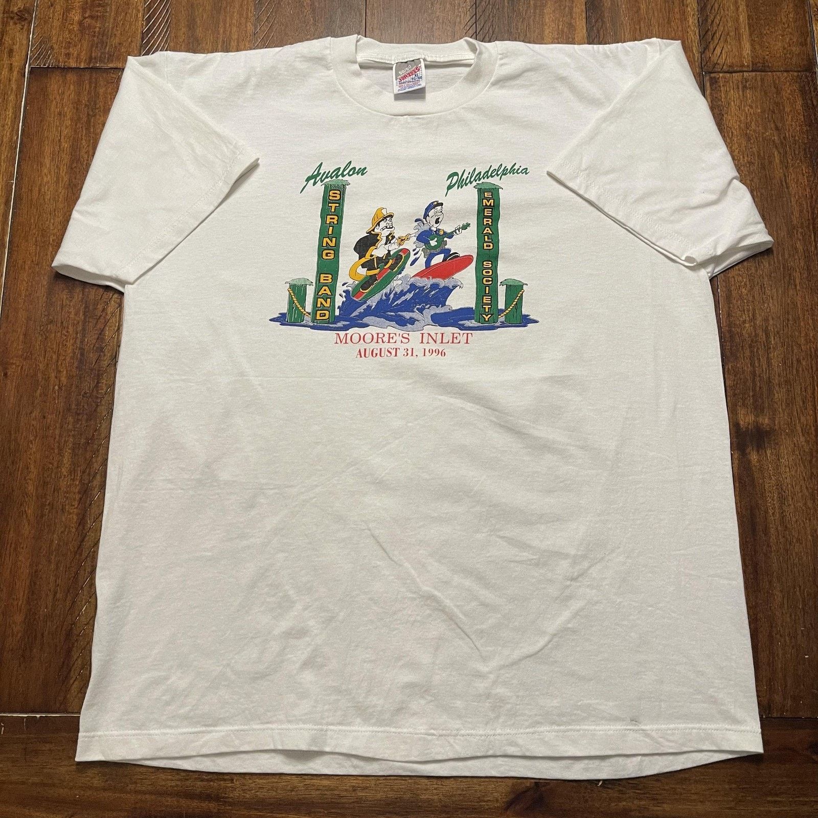 Jerzees Vintage Avalon String Band Shirt XL Moore's Inlet 1996 90s Size US XL / EU 56 / 4 - 2 Thumbnail