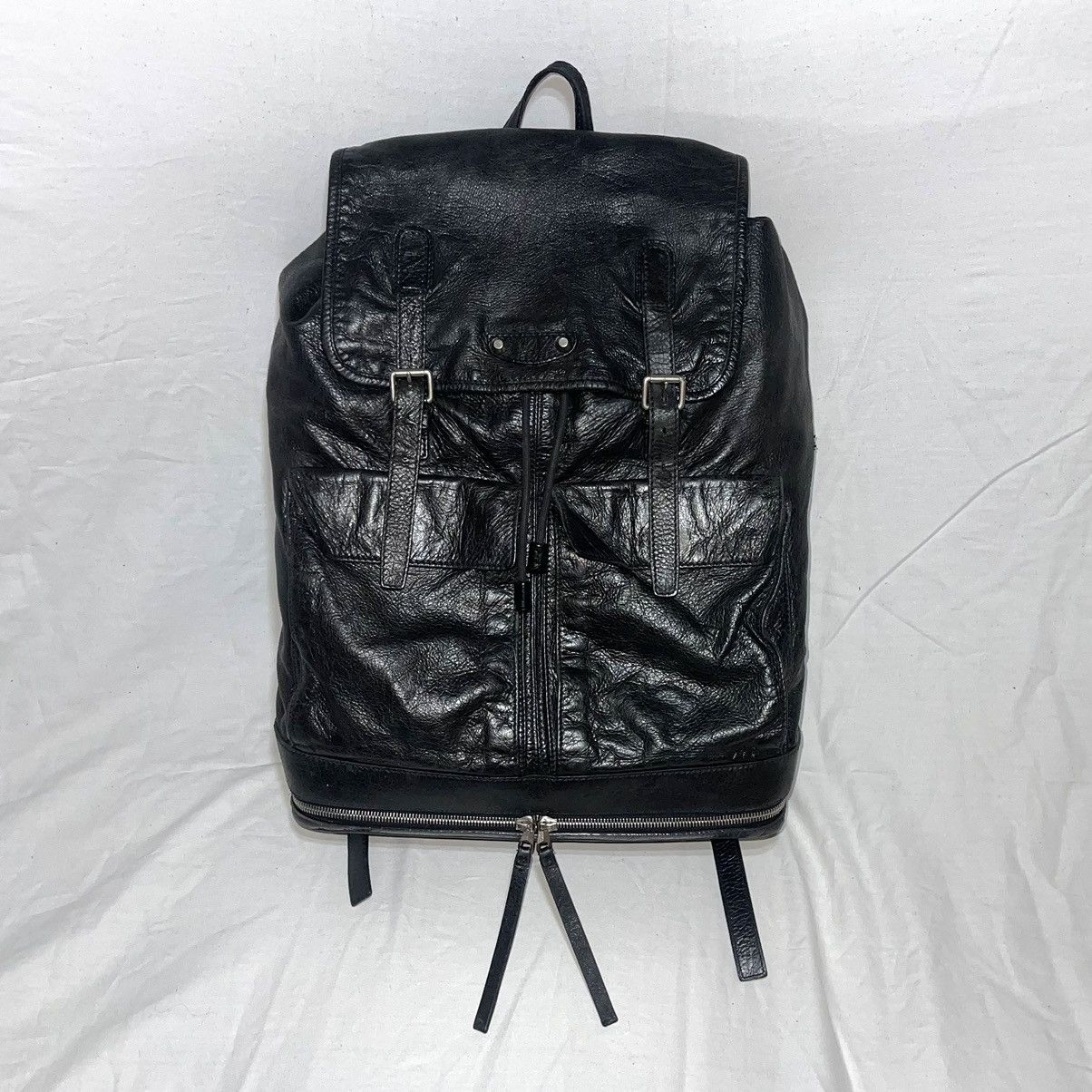 image of Balenciaga Leather Backpack/rucksack in Black, Men's