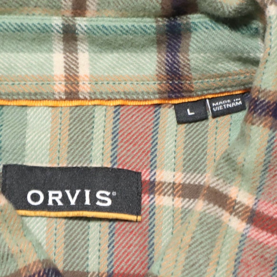 Orvis Orvis Shirt Plaid Button Up Green Long Sleeve Men L Flannel Stretch Cotton Blend Size US L / EU 52-54 / 3 - 5 Thumbnail