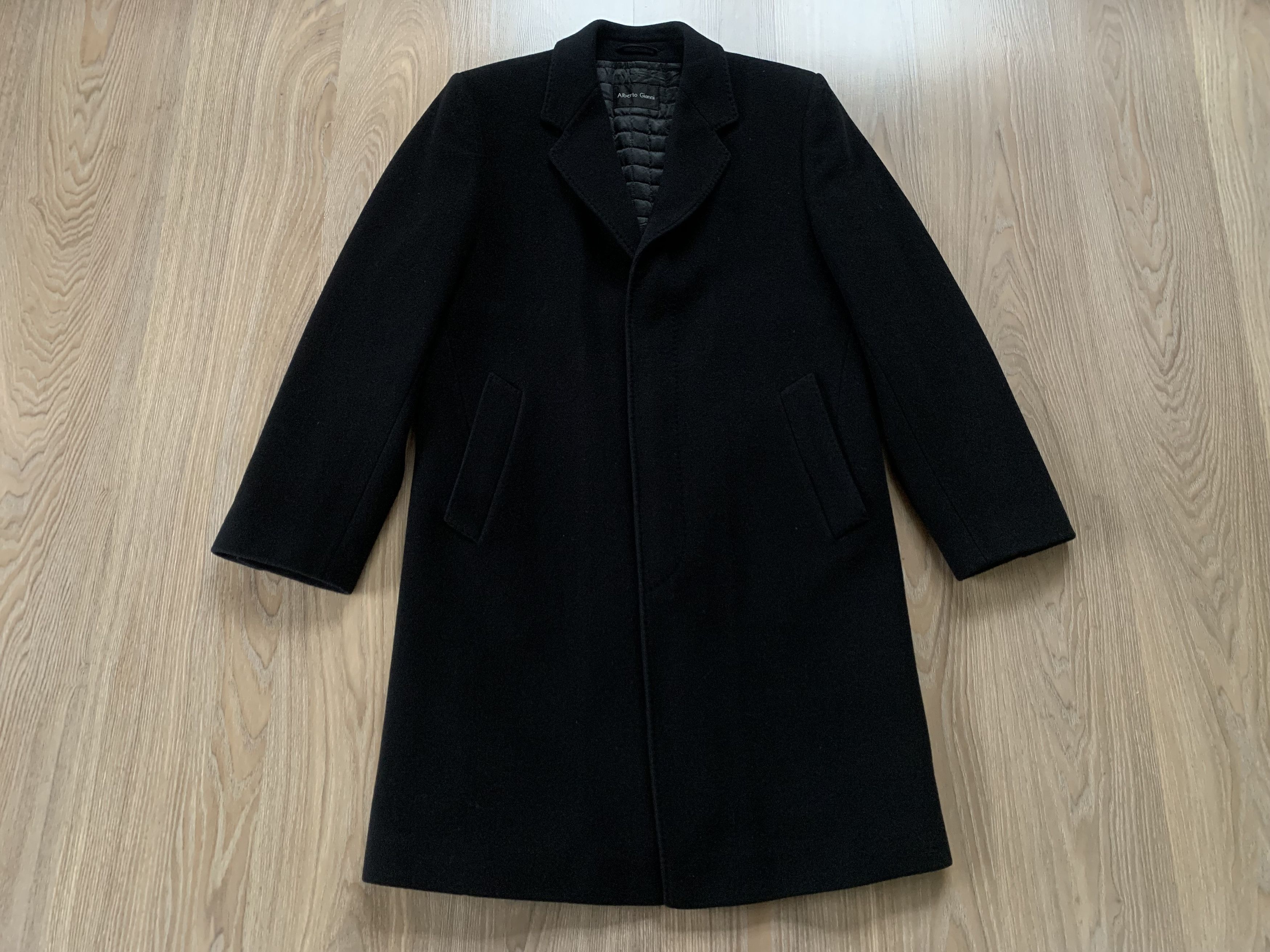 Other Alberto Gianni Cashmere Wool Blended Long Black Coat Size US L / EU 52-54 / 3 - 2 Thumbnail