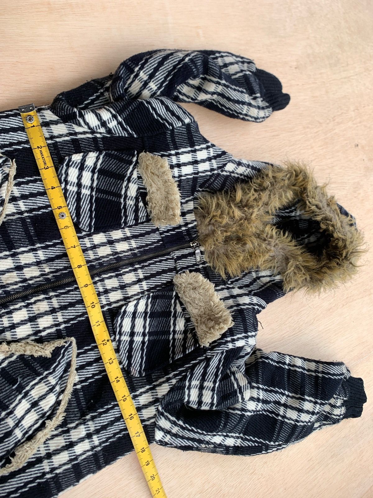 Hysteric Glamour × If Six Was Nine × Japanese Brand Y2k Fur Hoodie Checkerboard Ifsixwasnine Lgb style Size US S / EU 44-46 / 1 - 8 Thumbnail