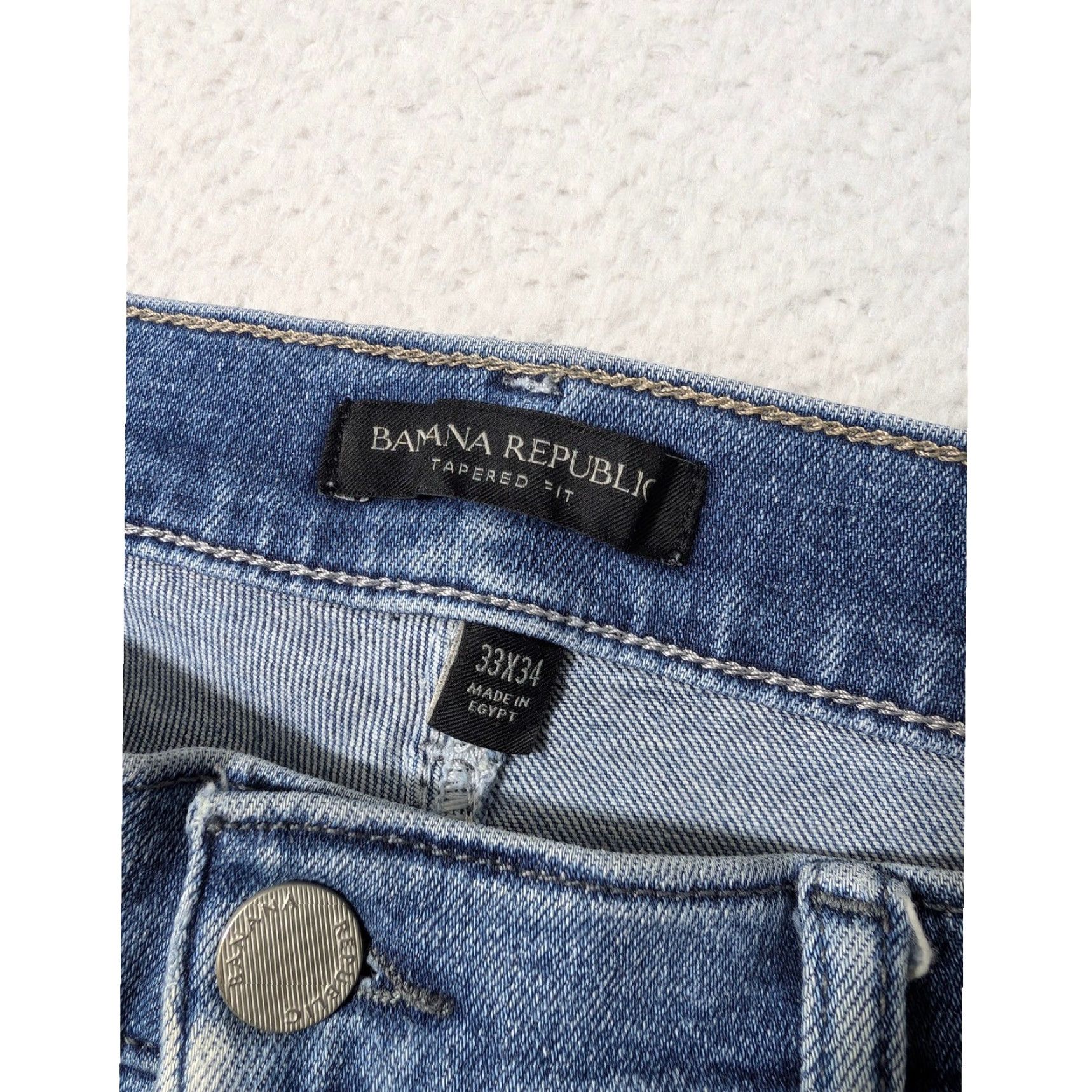 Banana Republic Banana Republic Jeans Mens 33x34 Blue Tapered Fit Ascent Wash Denim Stretch Size US 33 - 2 Thumbnail