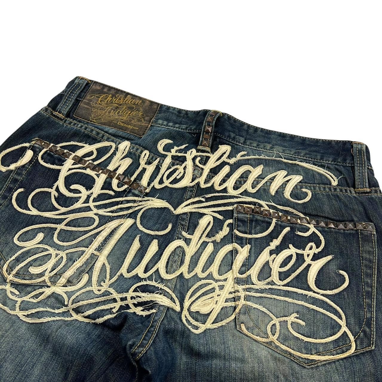 Christian Audigier Vintage Christian Audigier Embroidered Jeans - Waist: 36” Size US 36 / EU 52 - 3 Thumbnail