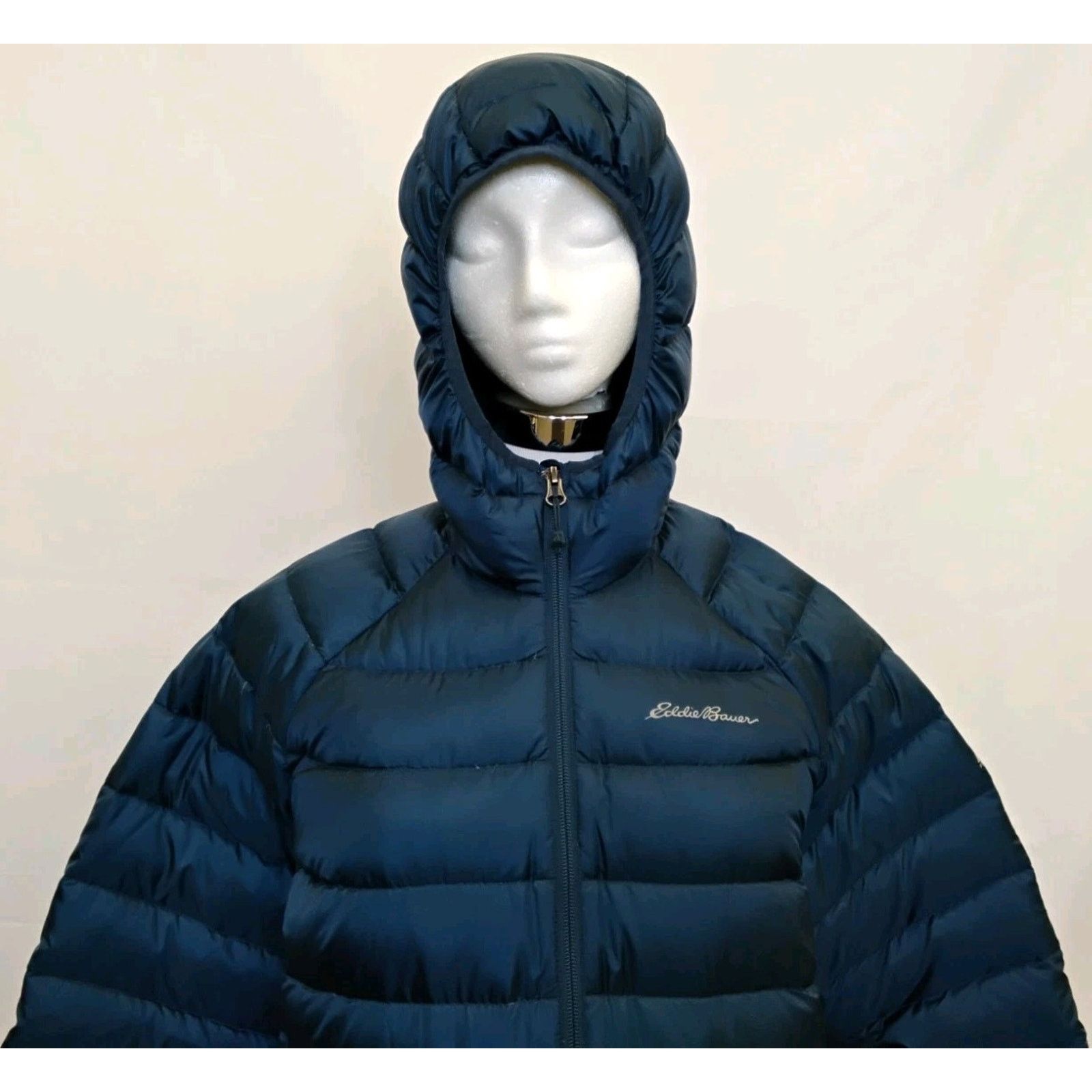 Eddie Bauer Eddie Bauer Down Jacket Women's L Blue Hooded Full Zip Size L / US 10 / IT 46 - 5 Thumbnail