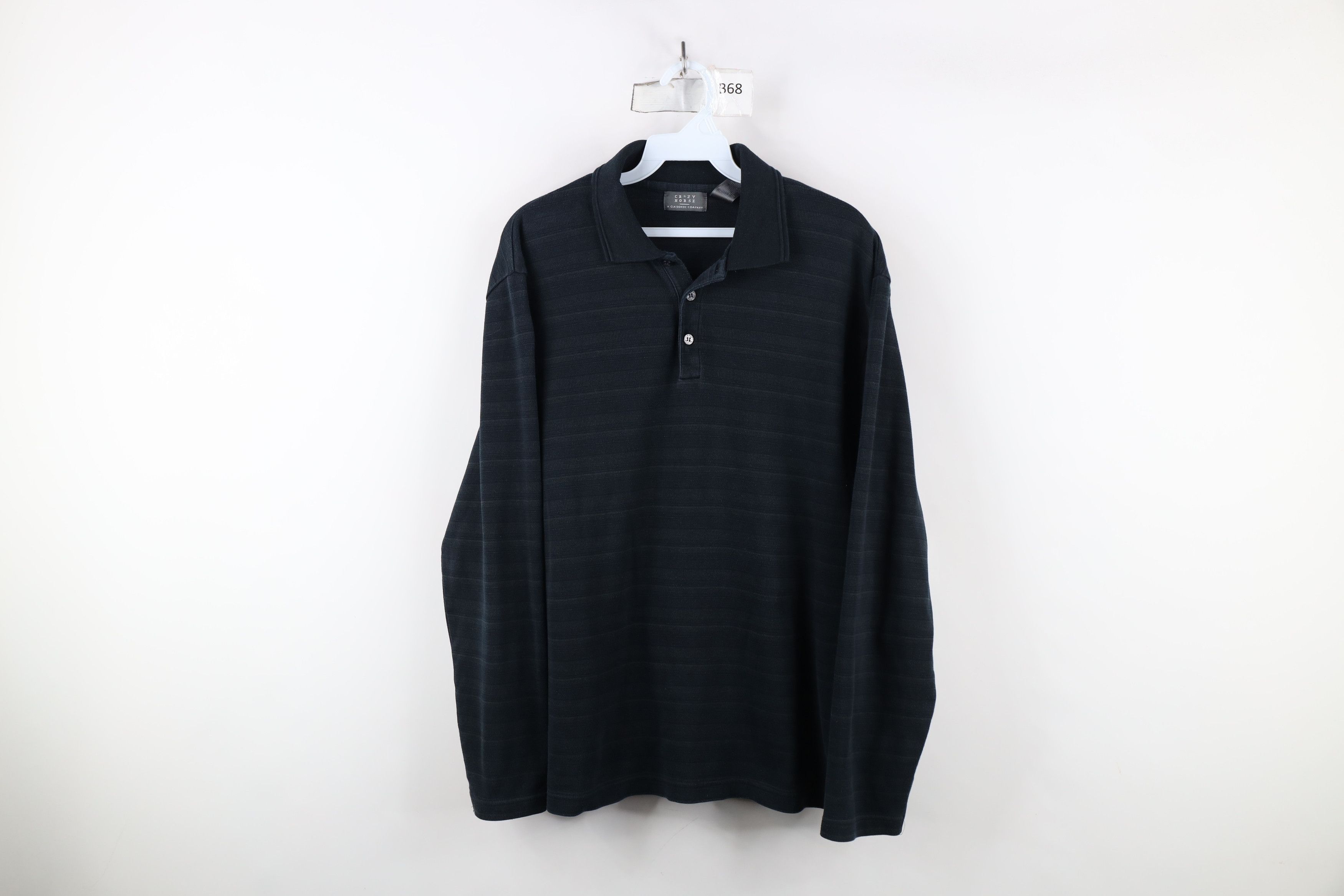 Vintage Vintage 90s Streetwear Thermal Knit Long Sleeve Rugby Polo Size US L / EU 52-54 / 3 - 1 Thumbnail