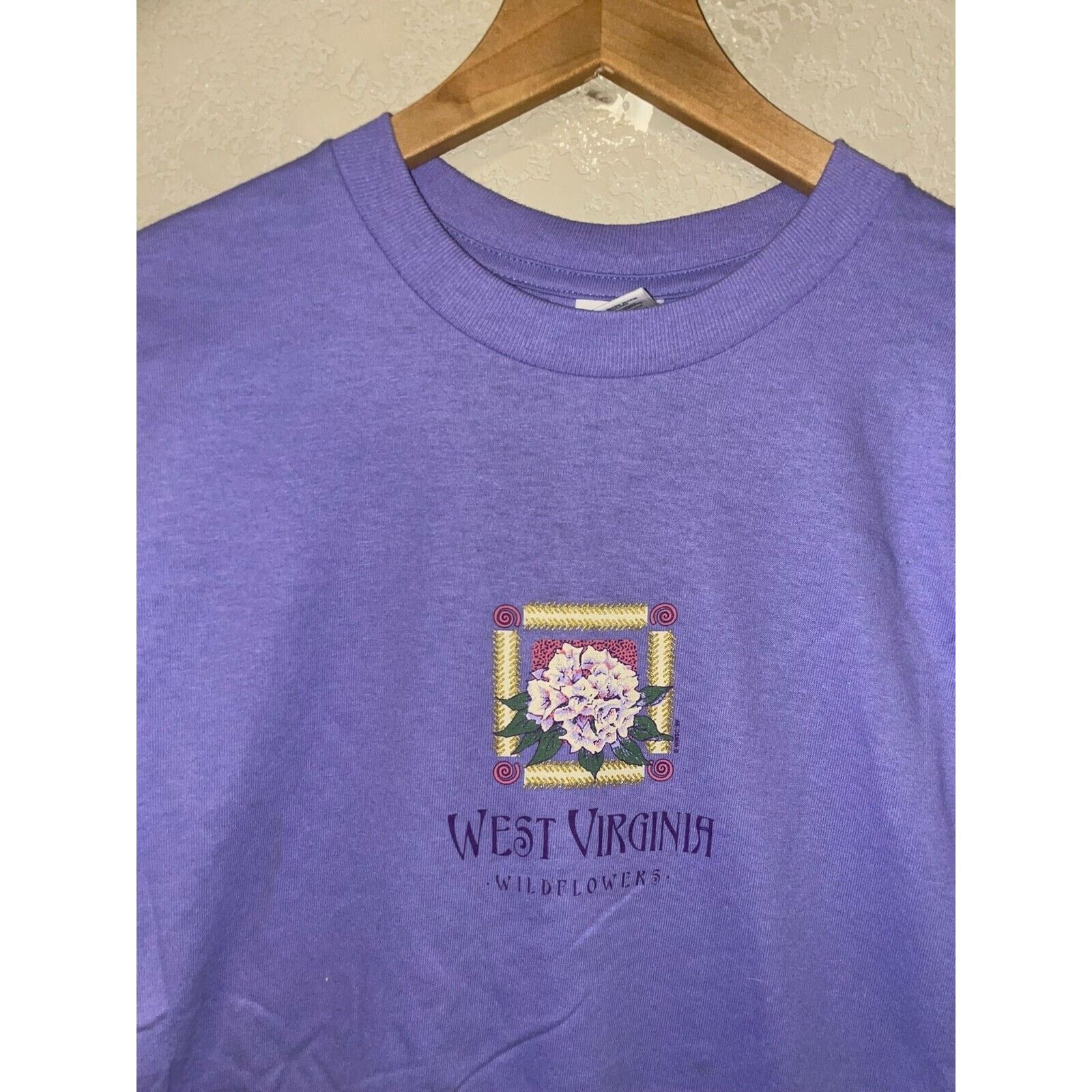 Jerzees Vintage West Virginia Shirt Wildflowers Purple Tee 90s VTG M Size US M / EU 48-50 / 2 - 2 Thumbnail
