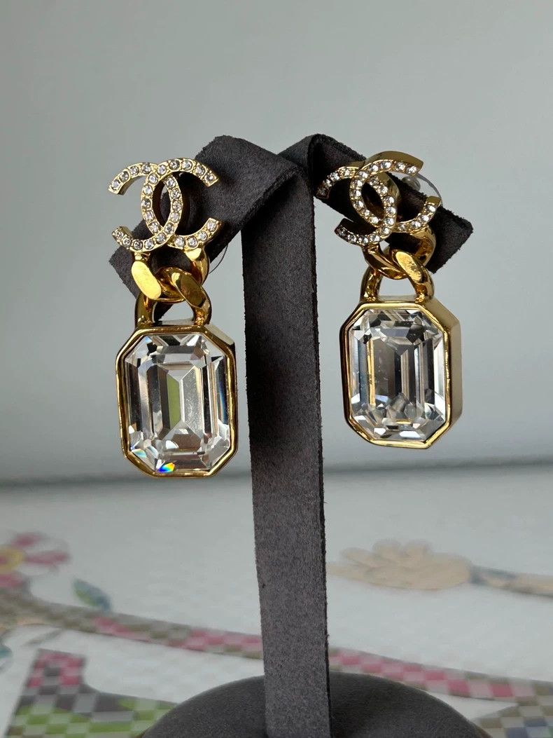 Chanel Chanel Double c square drill earrings Size ONE SIZE - 1 Thumbnail
