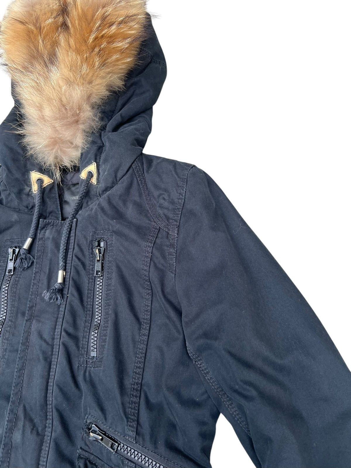 Vintage Moussy Japan Cargo Tactical Raccoon Fur Hoodie Jacket Size US S / EU 44-46 / 1 - 8 Thumbnail