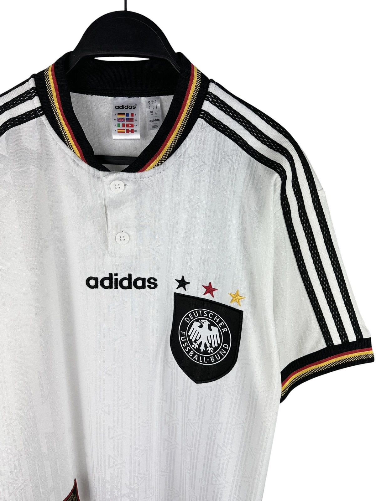 Adidas Adidas Germany 1996 Reissue Home Soccer Jersey Football Polo Size US S / EU 44-46 / 1 - 3 Thumbnail