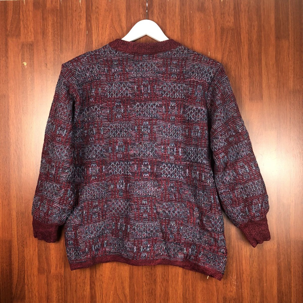 Japanese Brand Mocha Ginene Maroon Patterned Cardigans #7493 Size M / US 6-8 / IT 42-44 - 12 Thumbnail