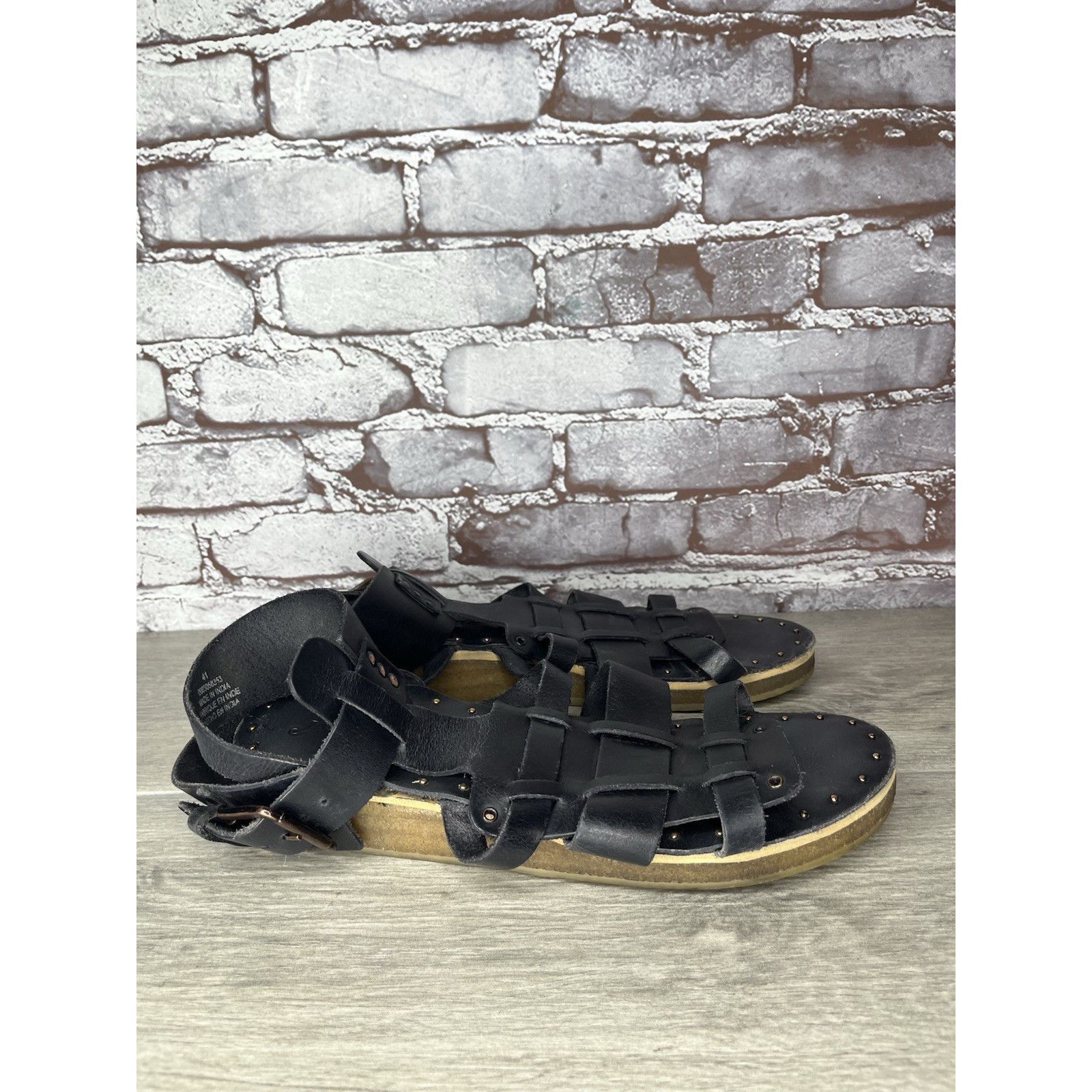 Free People Free People Marianne Black Leather Platform Gladiator Strapp Size US 10.5 / IT 40.5 - 3 Thumbnail