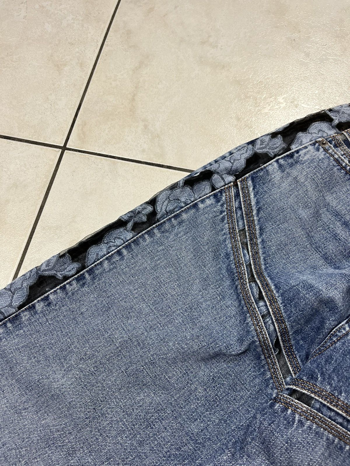 Designer × Diesel Diesel D-Pilut mesh stripe jeans pants washed distressed Size 28" / US 6 / IT 42 - 14 Thumbnail