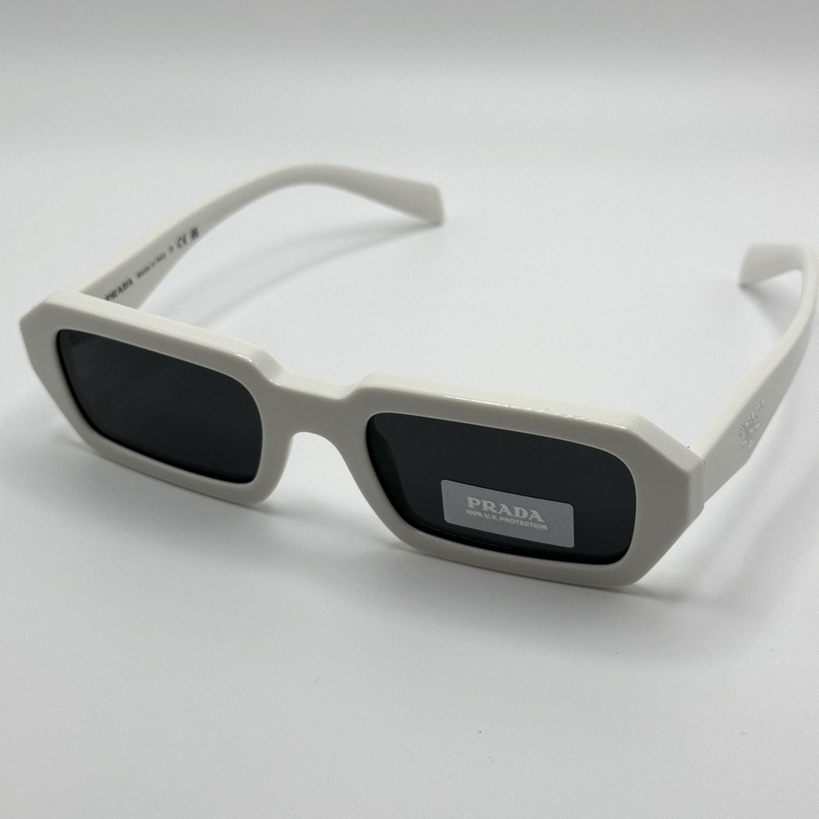 Prada NEW PRADA PR A12S 17K08Z White/Dark Grey Unisex Sunglasses Size ONE SIZE - 3 Thumbnail