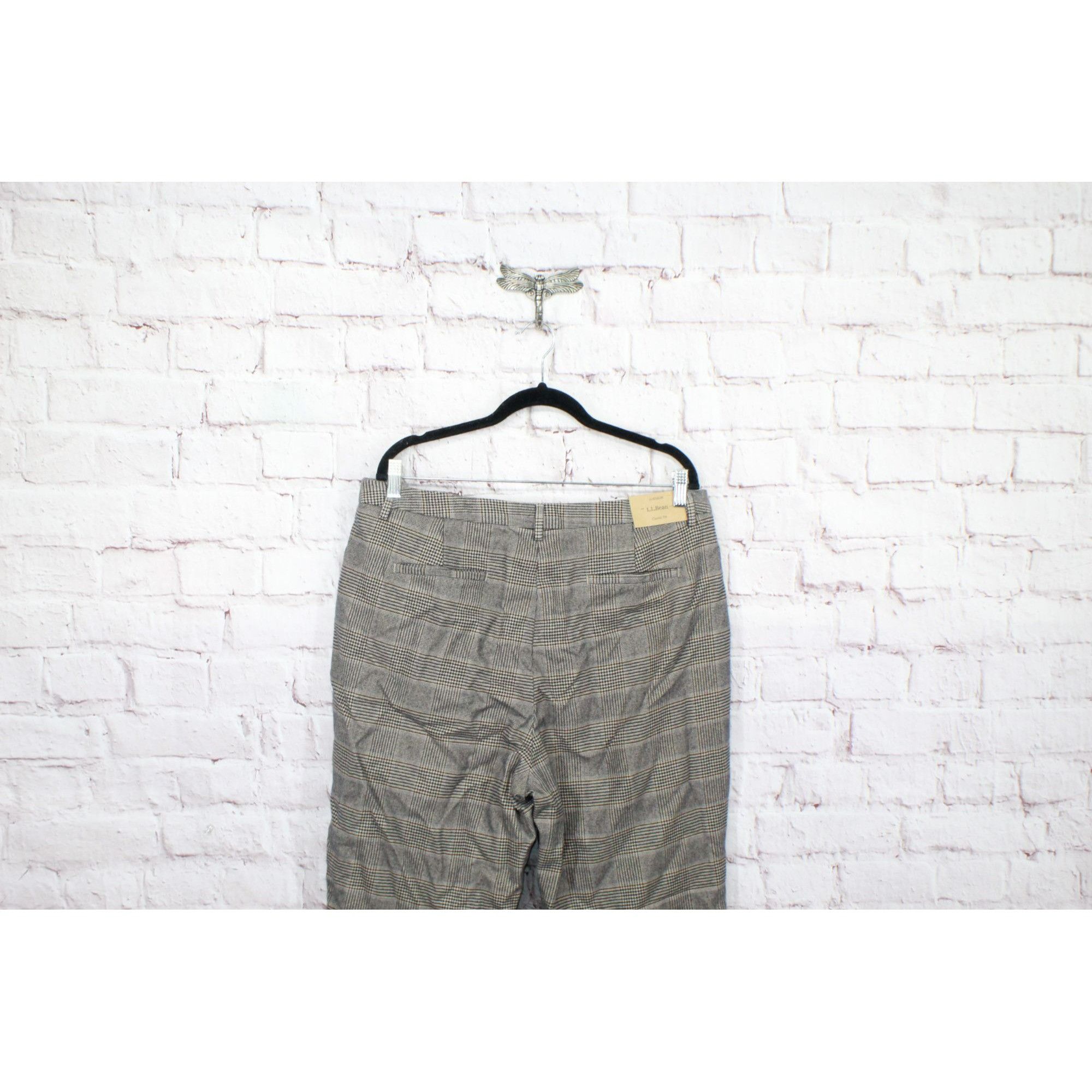 L.L. Bean LL Bean Womens Plaid Classic Fit Lined Dress Pants Size 38" / US 16 / IT 52 - 4 Thumbnail