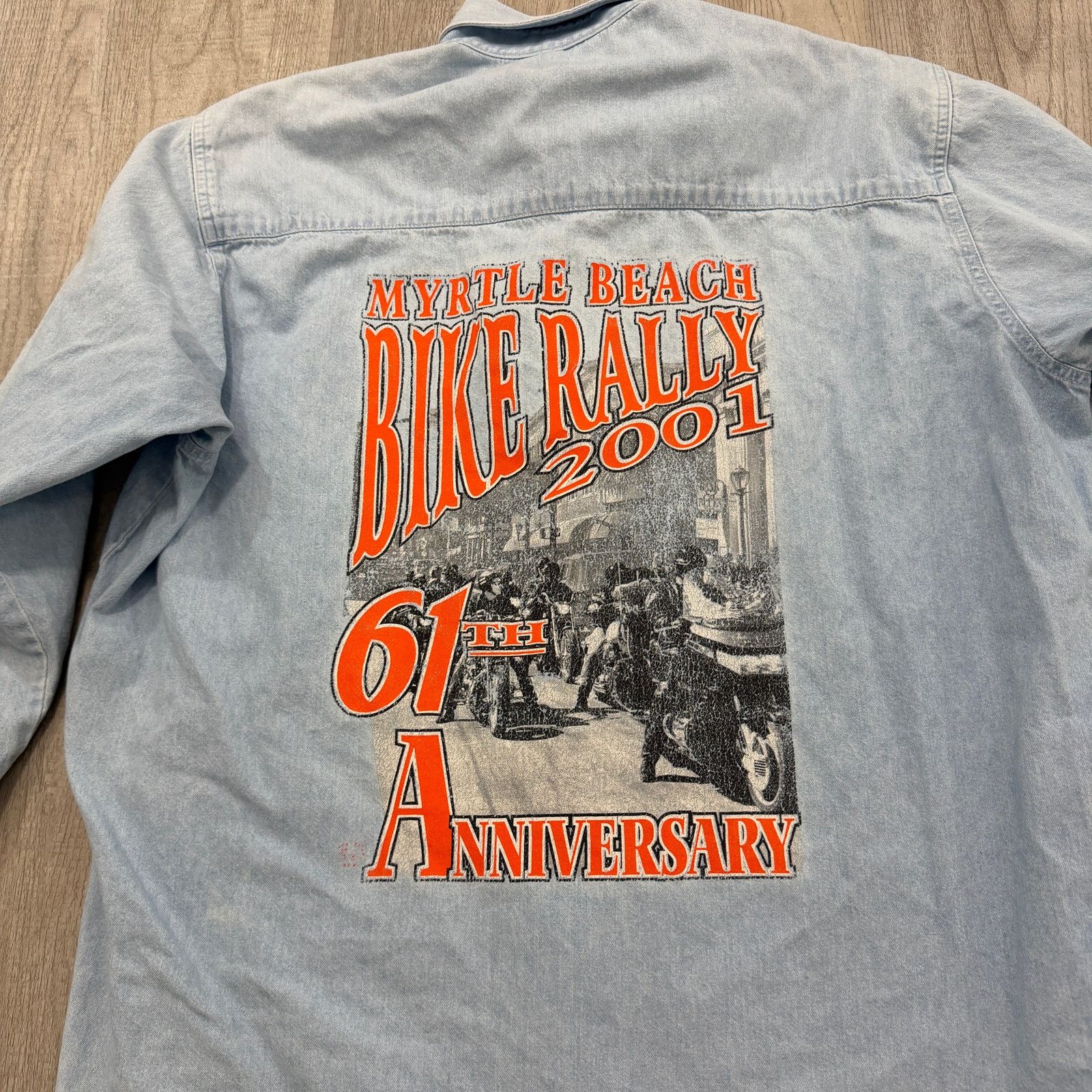 Vintage Vintage Myrtle Beach Bike Rally Denim Shirt Men's 2XL Blue Size US XXL / EU 58 / 5 - 7 Thumbnail