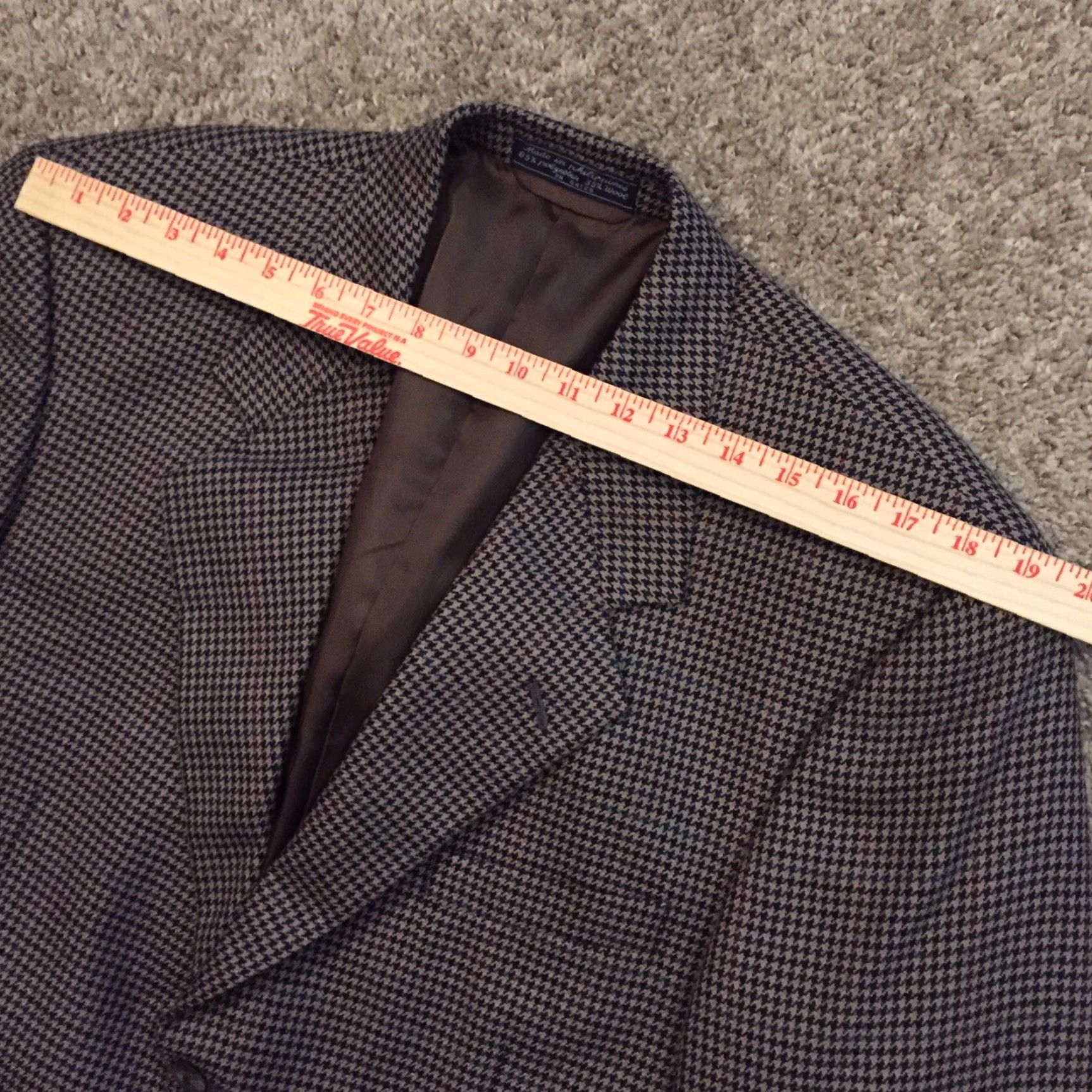Vintage Stuart Hughes Blazer Mens 42R Brown Black Houndstooth Window Poly Wool Blend Jacket Coat Single-Breasted Three-Button Notch Lapel Mens 2 Piece Brown Size 42R - 2 Thumbnail