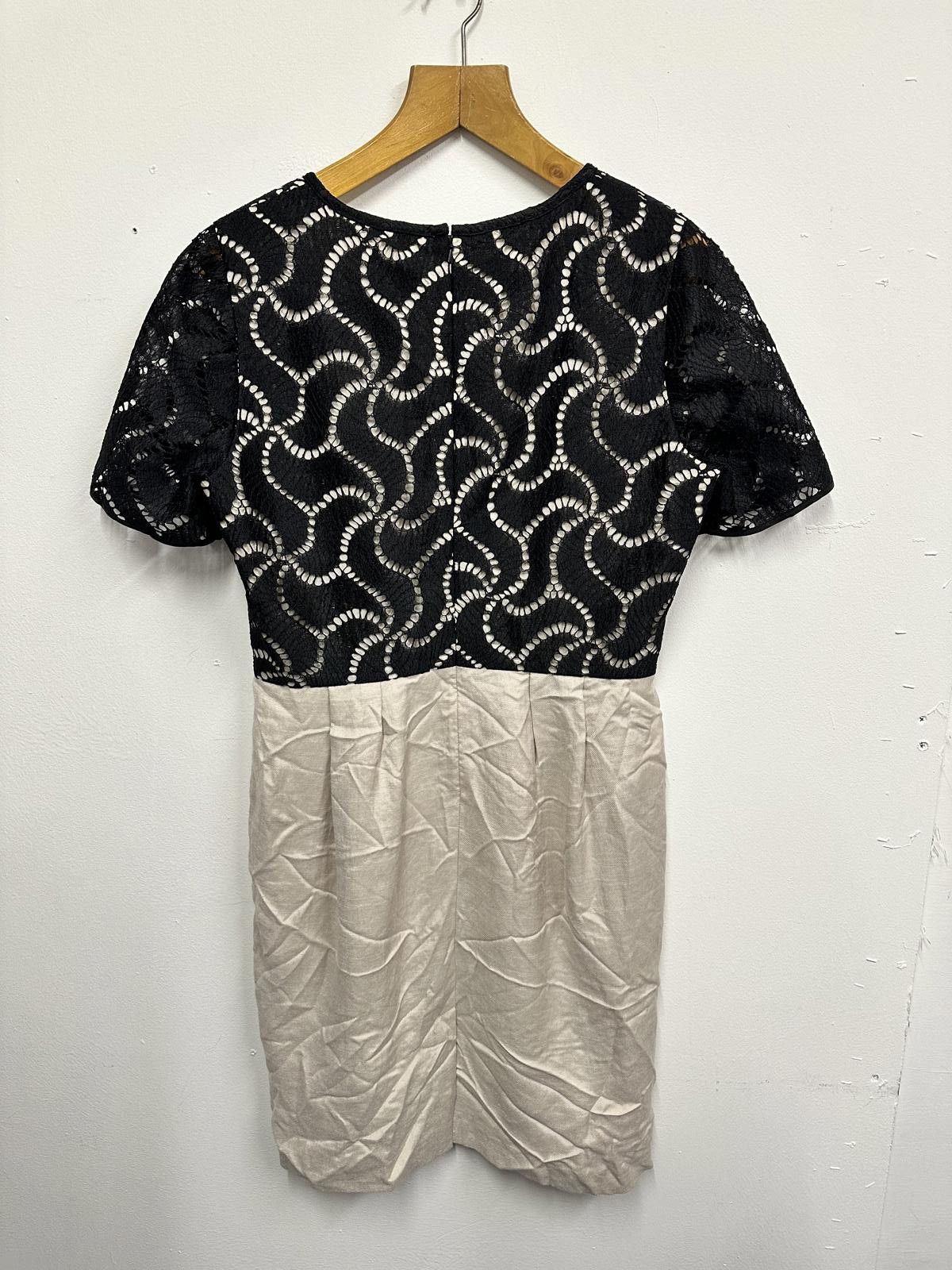 Reiss REISS Two-Tone Black and Cream Lace Dress Size L / US 10 / IT 46 - 2 Thumbnail
