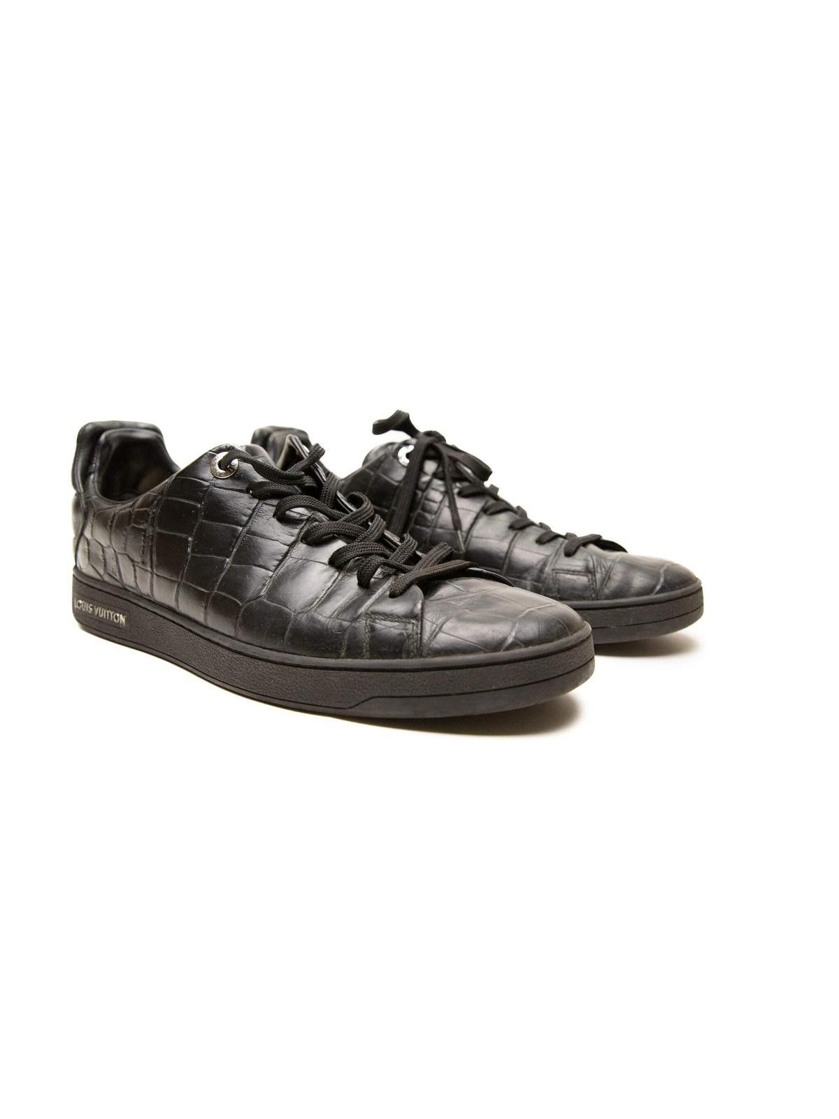 Louis Vuitton Louis Vuitton Frontrow Black Embossed Leather Sneakers Size US 8 / EU 41 - 1 Thumbnail