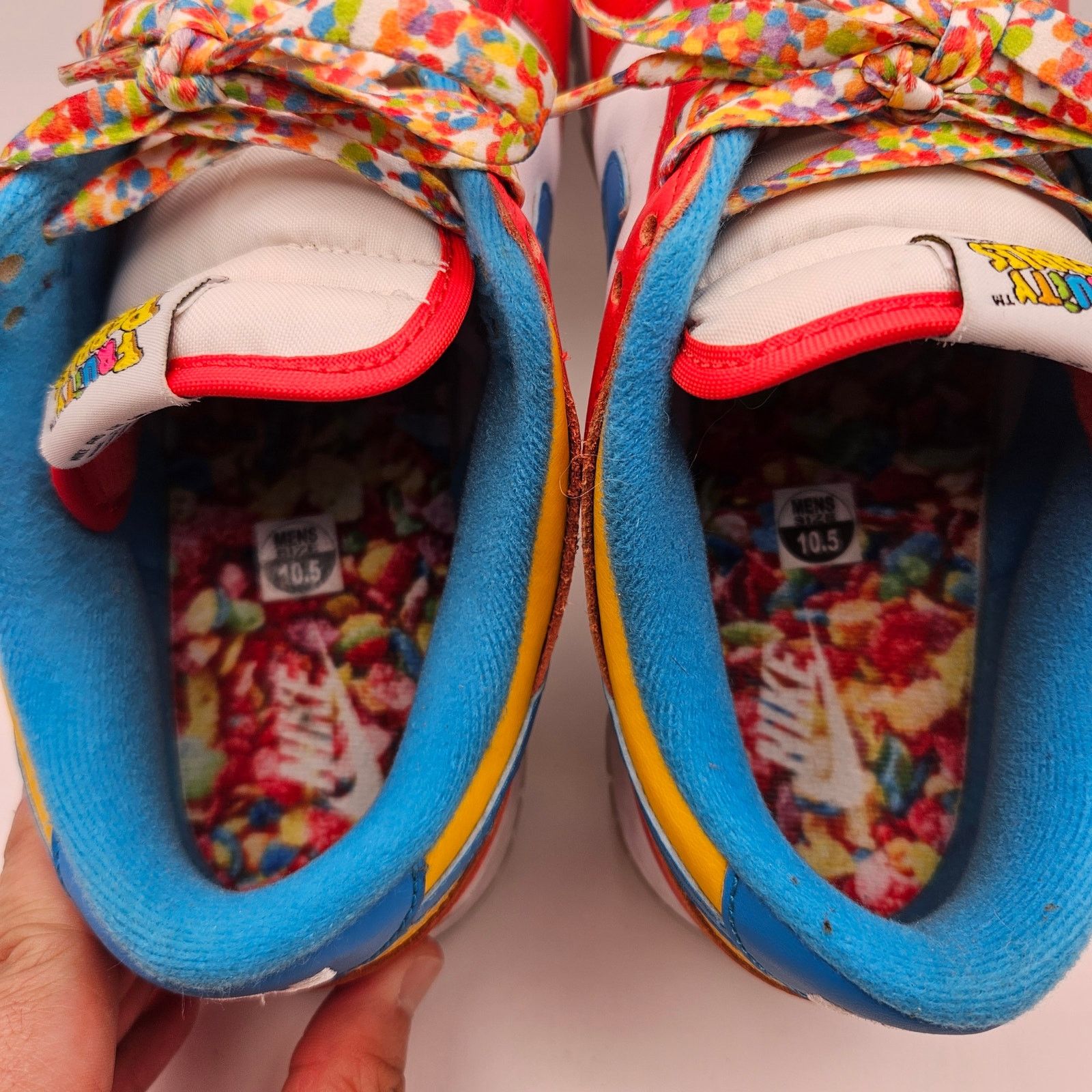 Nike NIKE MEN'S 10.5 LEBRON JAMES FRUITY PEBBLES DUNK LOW RED Size US 10.5 / EU 43-44 - 6 Thumbnail