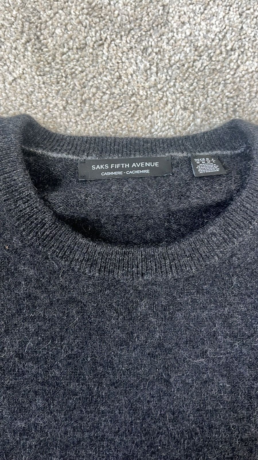 Saks Fifth Avenue Dark Grey Cashmere Sweater Size US M / EU 48-50 / 2 - 2 Thumbnail