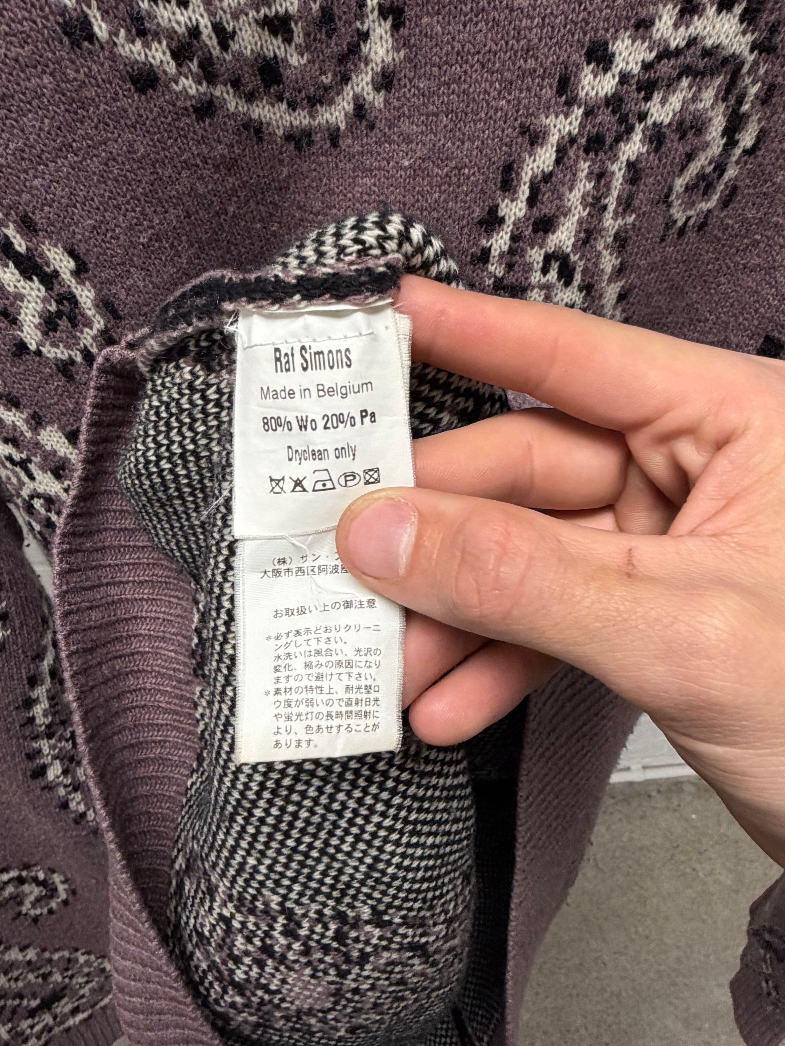 Raf Simons AW2004 Raf Simons ‘Waves’ Purple Paisley Knit Sweater Size US S / EU 44-46 / 1 - 5 Thumbnail