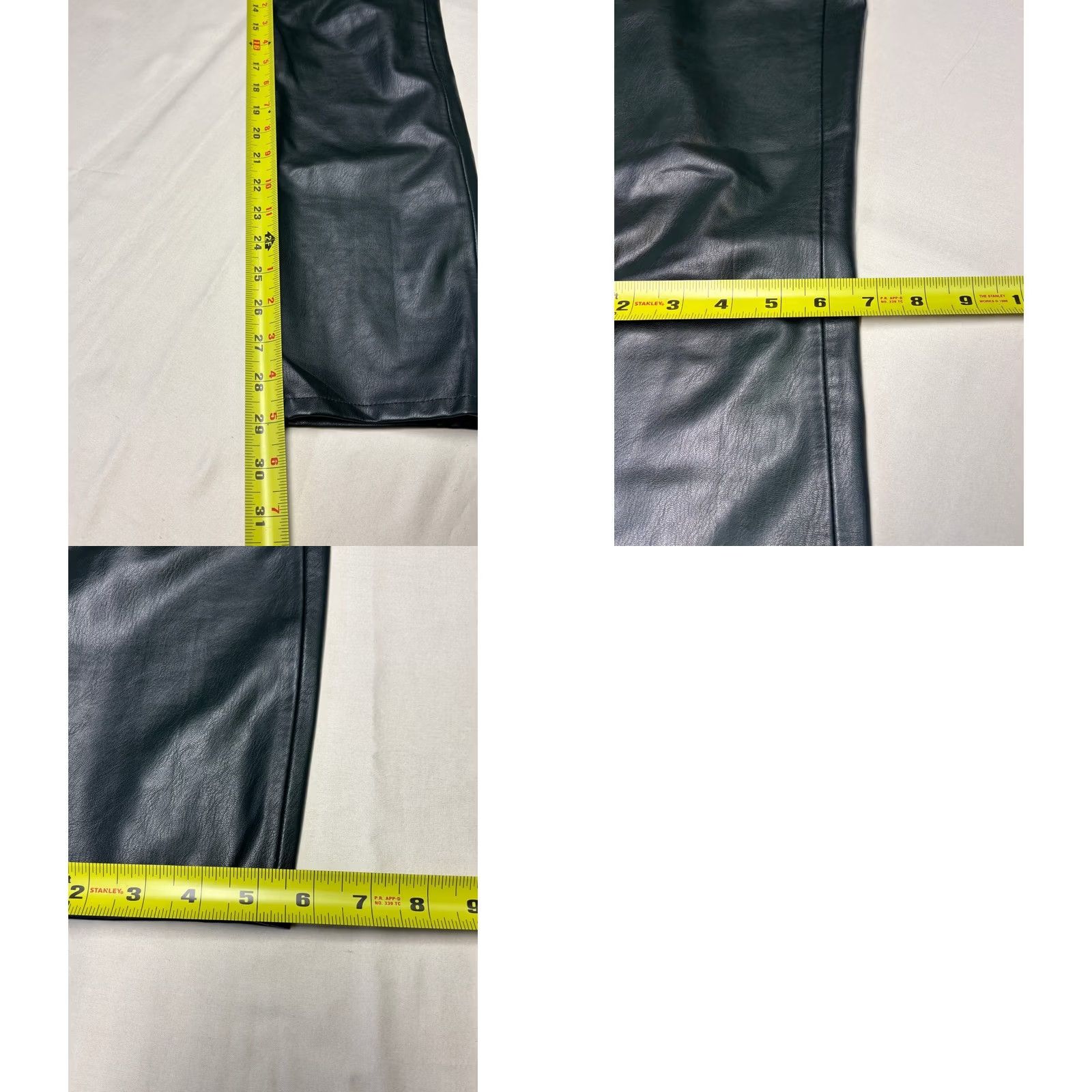 Veronica Beard VERONICA BEARD Jeans Faux Leather Pants Forest Green Straight Leg Womens 27x29 Size 27" / US 4 / IT 40 - 9 Thumbnail