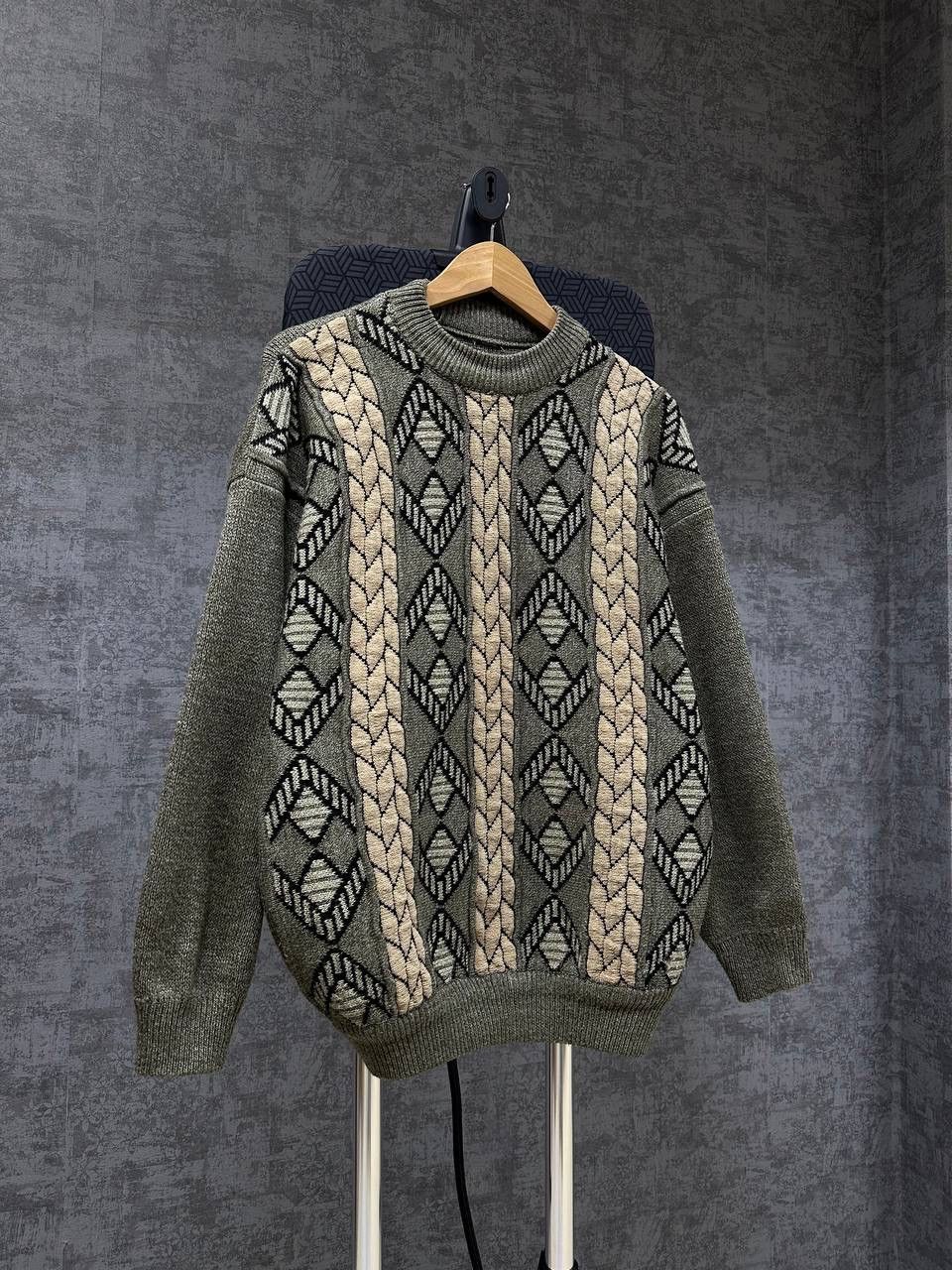 Coogi × Vintage Vintage Avant Garde Coogi Style Knit Sweater Green Size US M / EU 48-50 / 2 - 3 Thumbnail