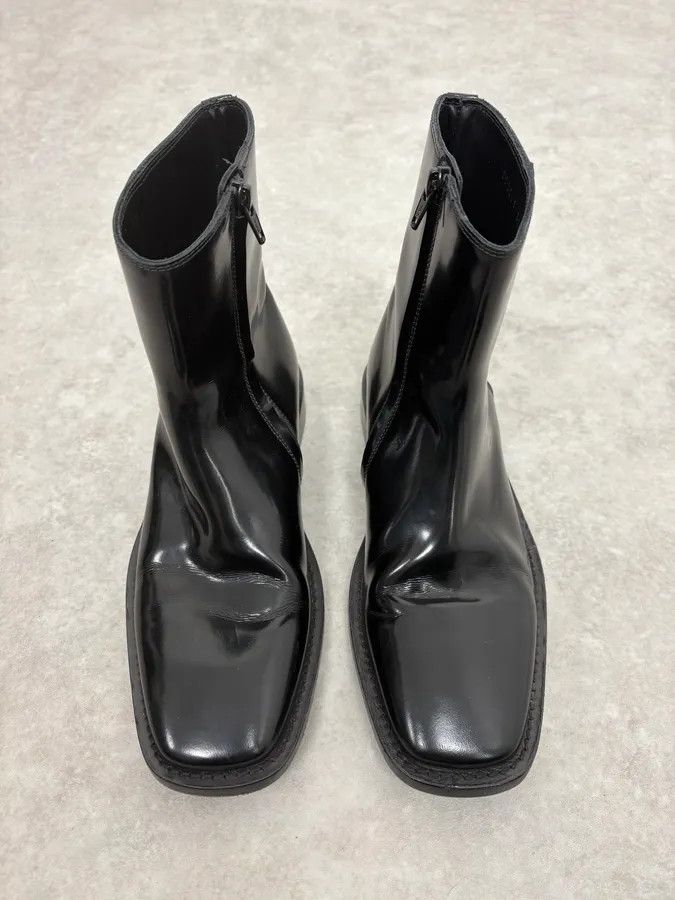 Balenciaga Balenciaga Black Squared Leather Boots Size US 7.5 / IT 37.5 - 2 Thumbnail