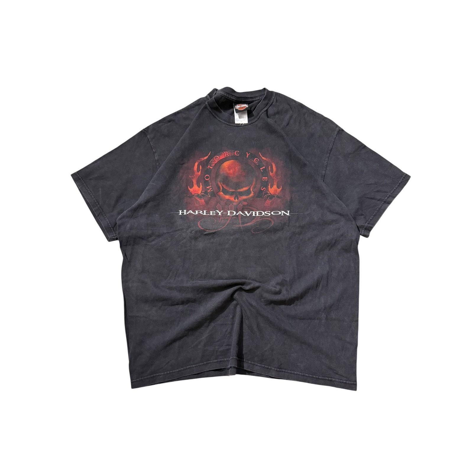 Vintage Vintage HD Willie G Skull Red Flames Tee Green Mtn VT Size US XXL / EU 58 / 5 - 1 Thumbnail