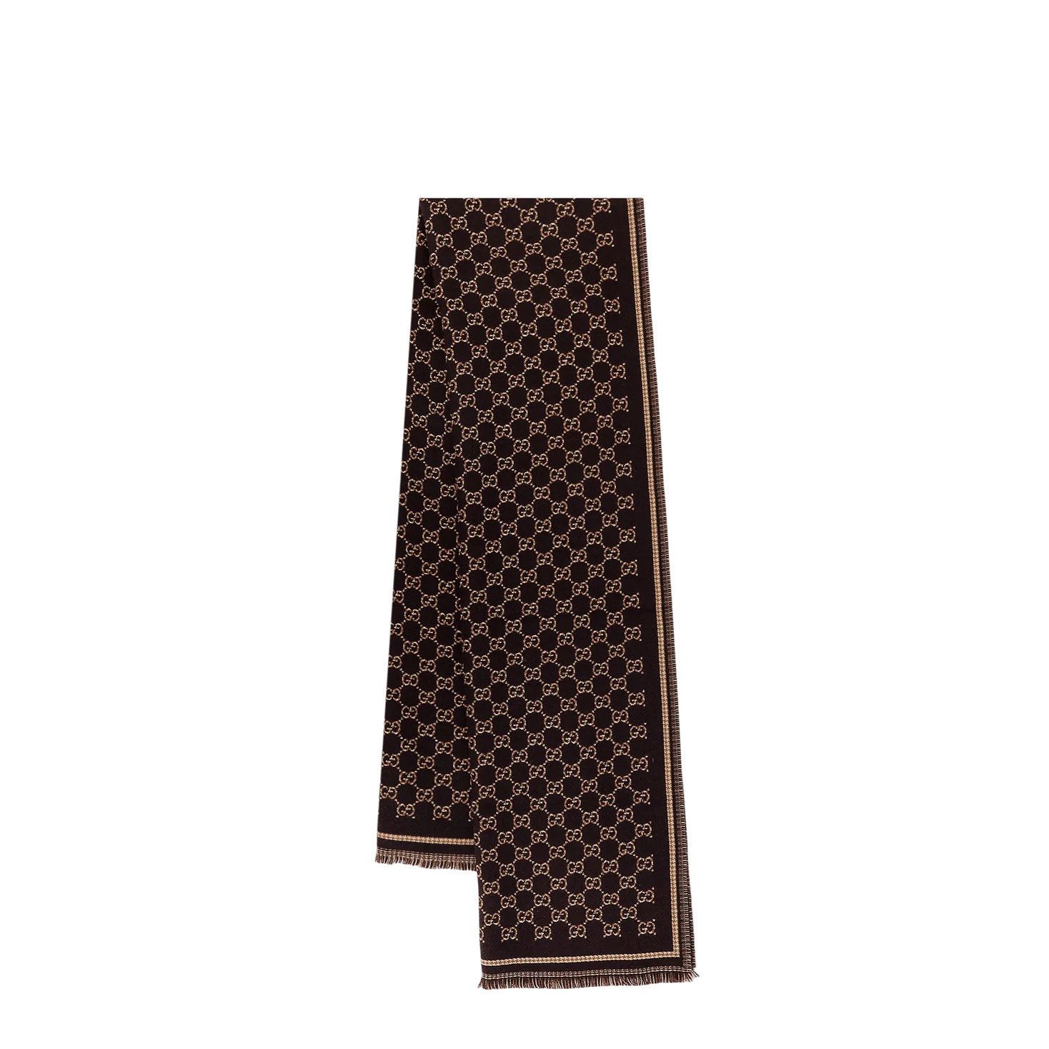 Gucci GUCCI Brown GG Wool Scarf New & Authentic Size ONE SIZE - 1 Thumbnail