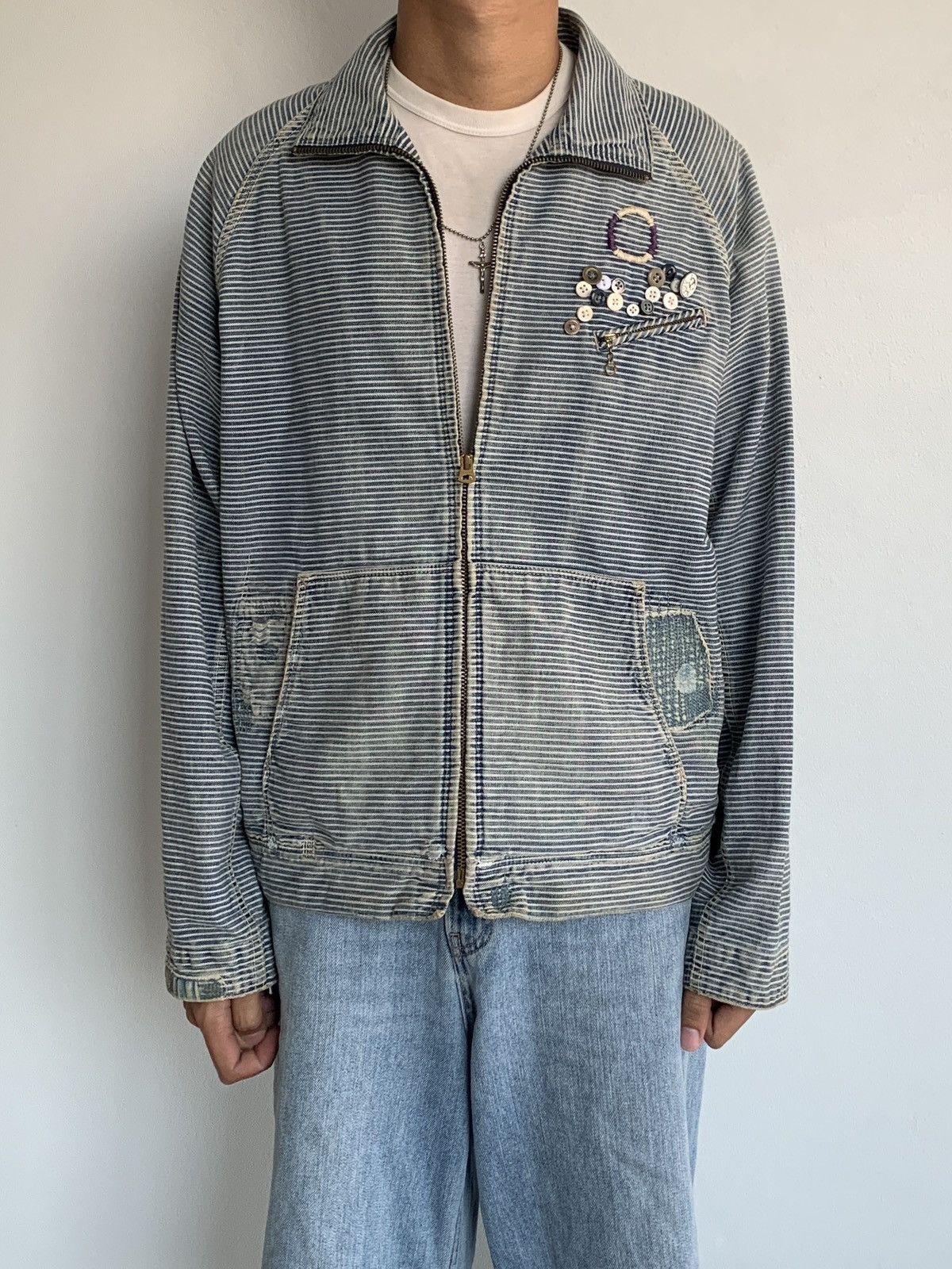 Kapital Vintage Kapital Boro Patchwork Striped Jacket Distressed Size US M / EU 48-50 / 2 - 2 Thumbnail