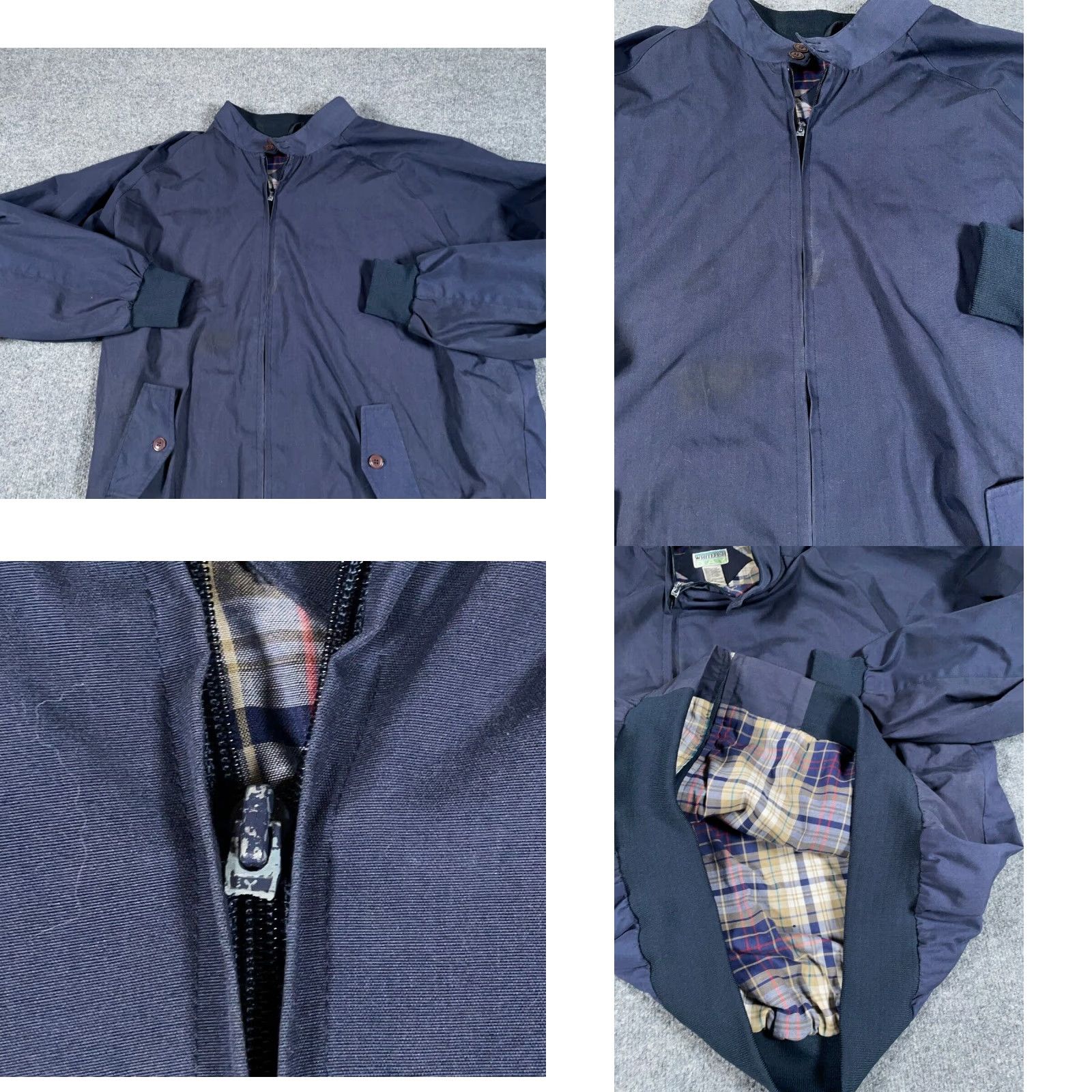 Vintage VTG Distressed Plaid Lined Zip Bomber Jacket Adult 2XL Tall Blue Casual Men 2XLT 80s 90s Retro Hipster Modern? Size US XXL / EU 58 / 5 - 8 Thumbnail