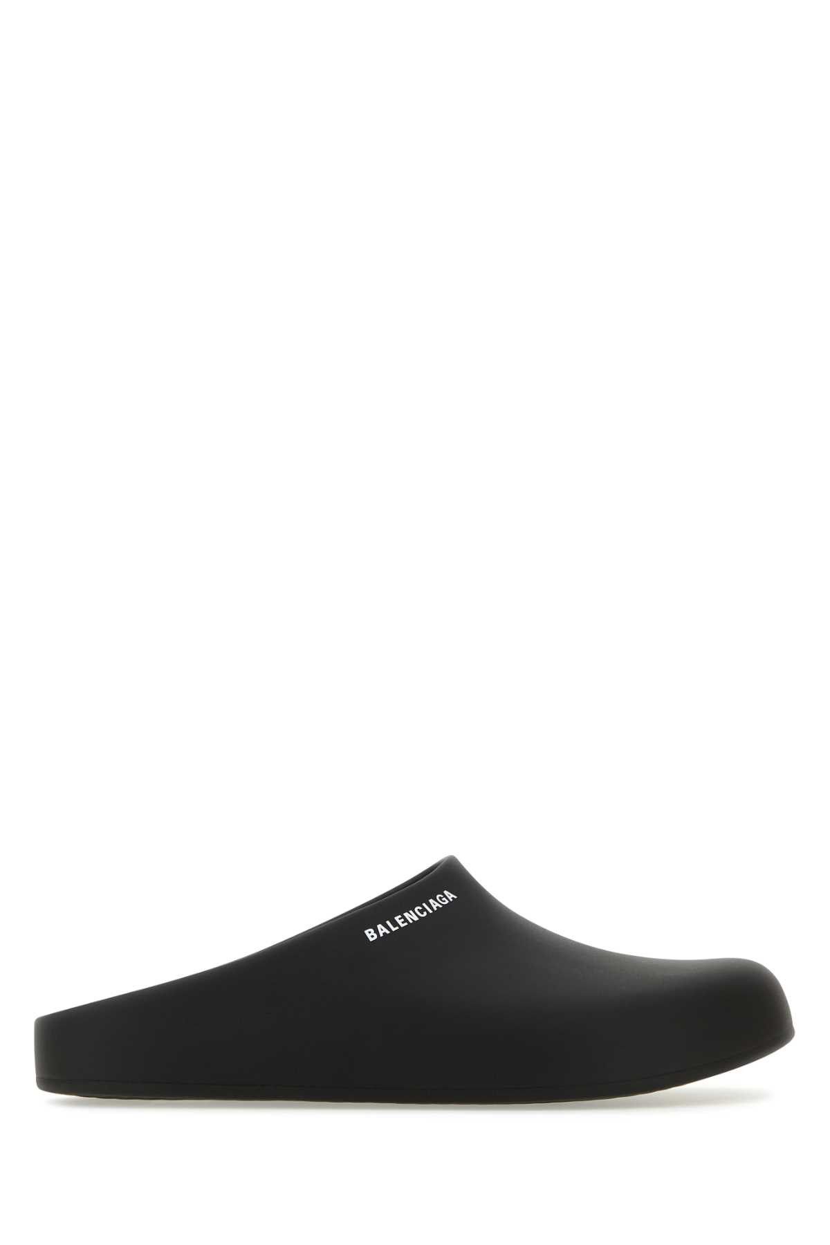 Balenciaga Black Rubber Slippers | Grailed