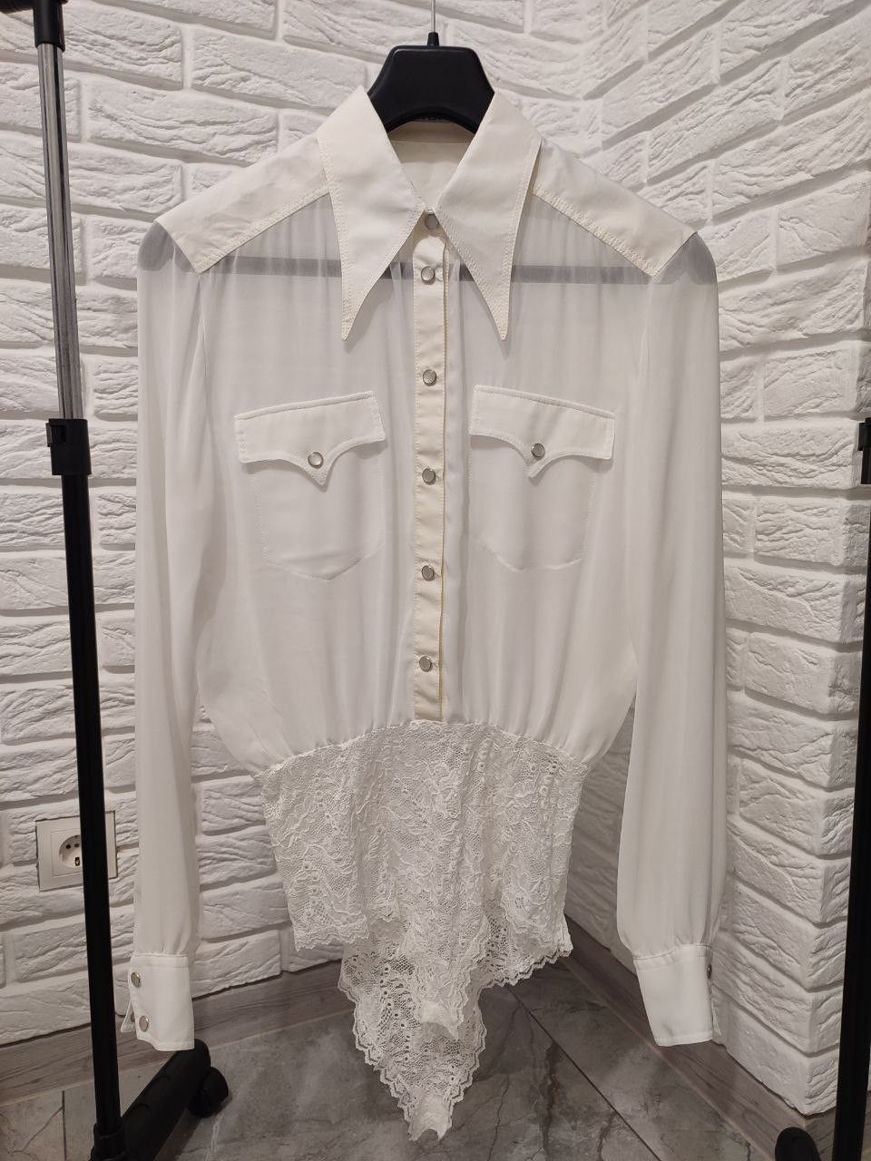 Alessandra Rich ALESSANDRA RICH GEORGETTE BODYSUIT Silk 42 size Size M / US 6-8 / IT 42-44 - 3 Thumbnail