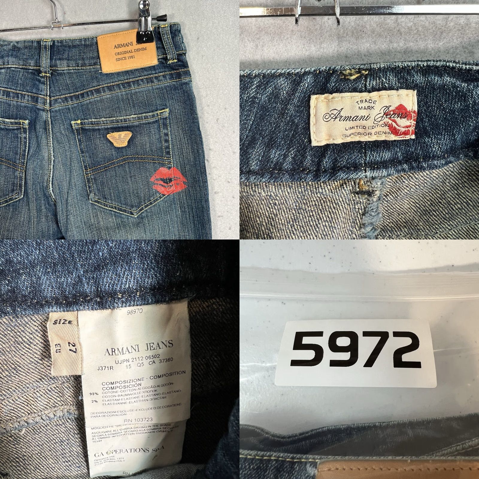 Vintage VINTAGE Armani Jeans Blue Denim Jeans Womens 27 90s Tapered Regular Fit Size 27" / US 4 / IT 40 - 8 Thumbnail